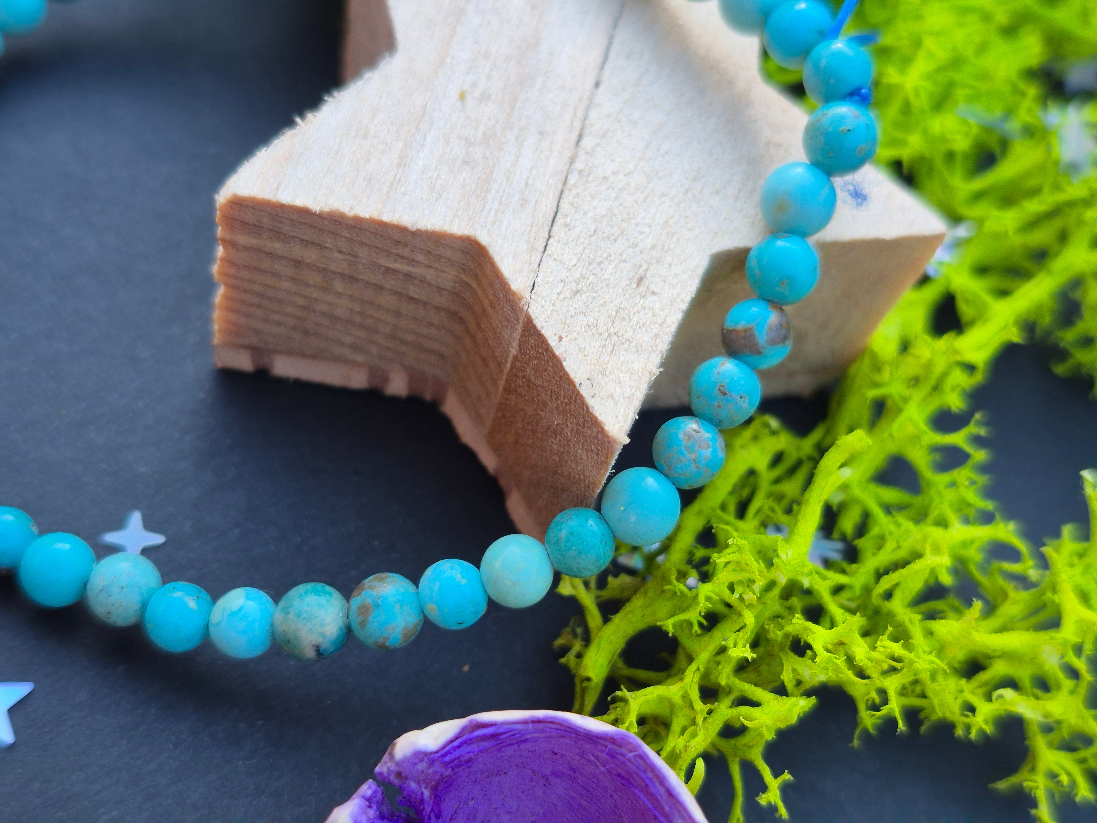 Bracelet Turquoise du Tibet A+ (4 mm)