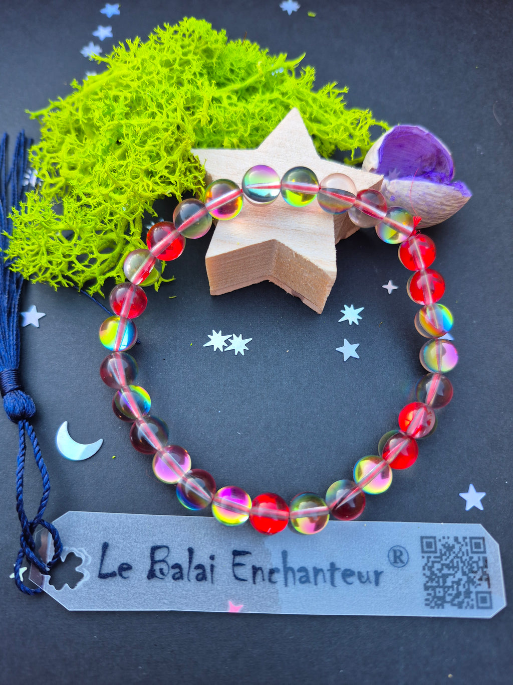 Bracelet aux reflets irisés (Taille 19 cm)