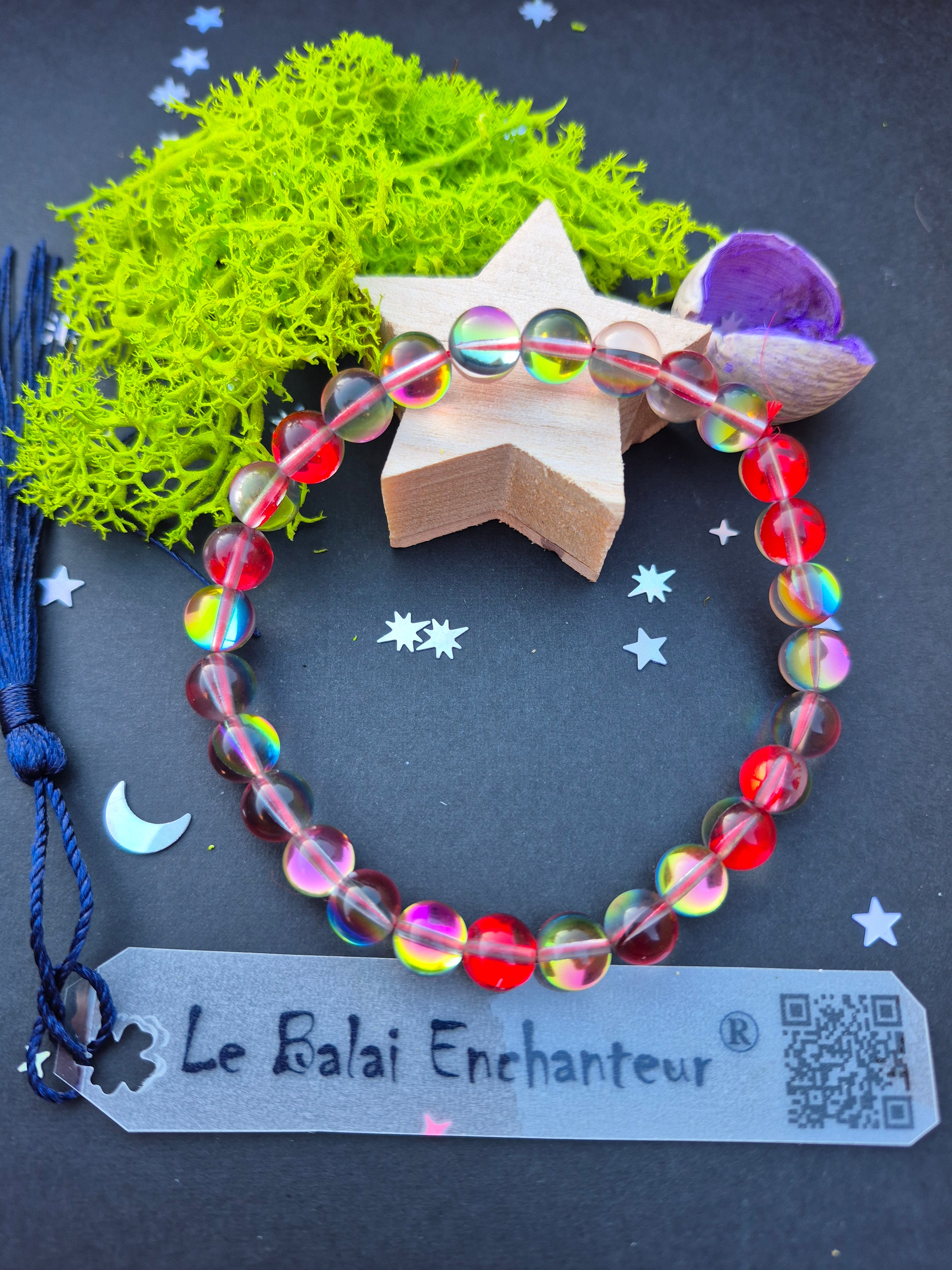 Bracelet aux reflets irisés (Taille 19 cm)