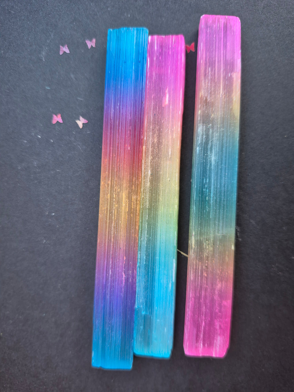 Bâtons de sélénite arc-en-ciel