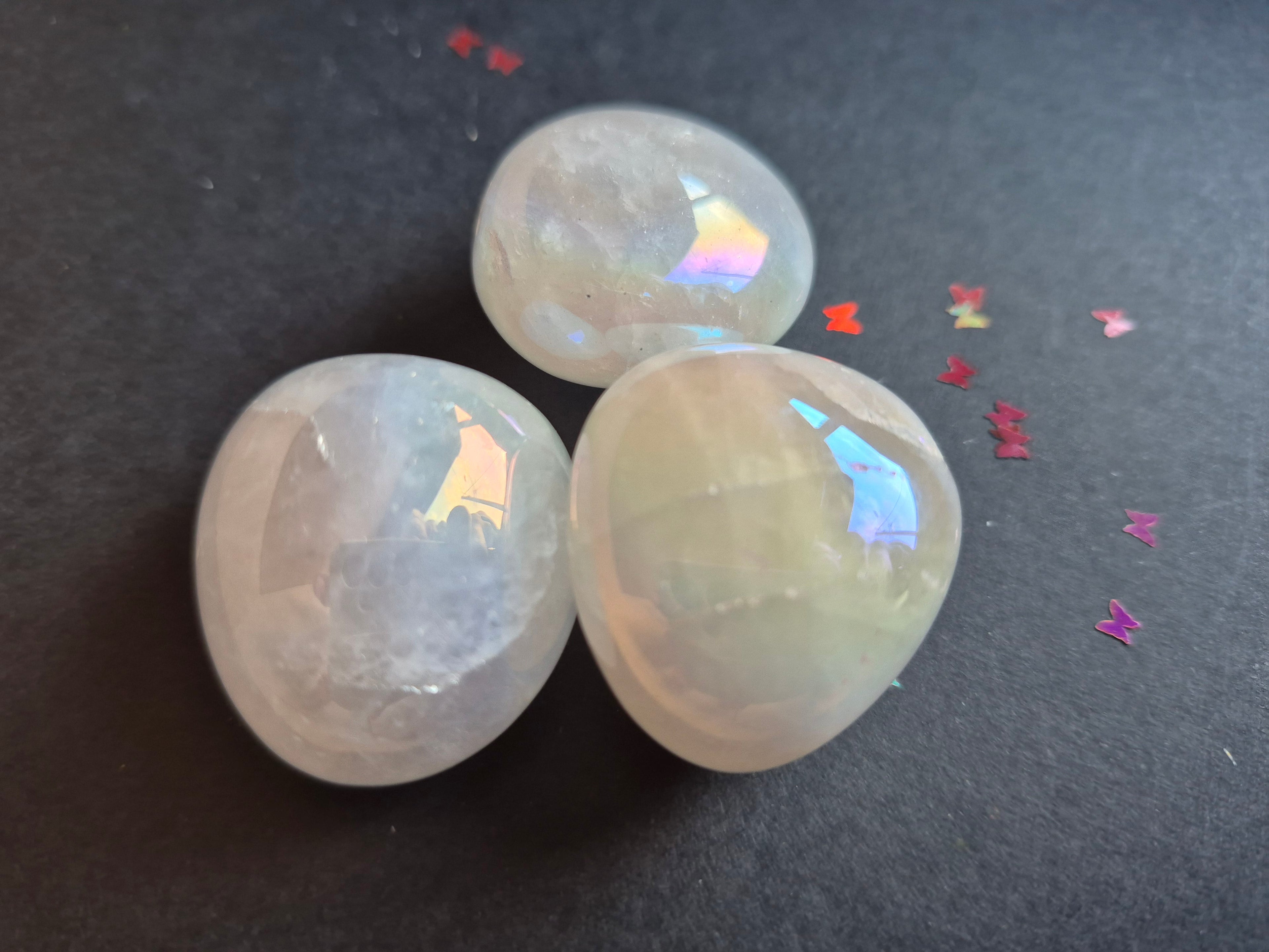 Lot de 3 Pierres Roulées Aura Quartz
