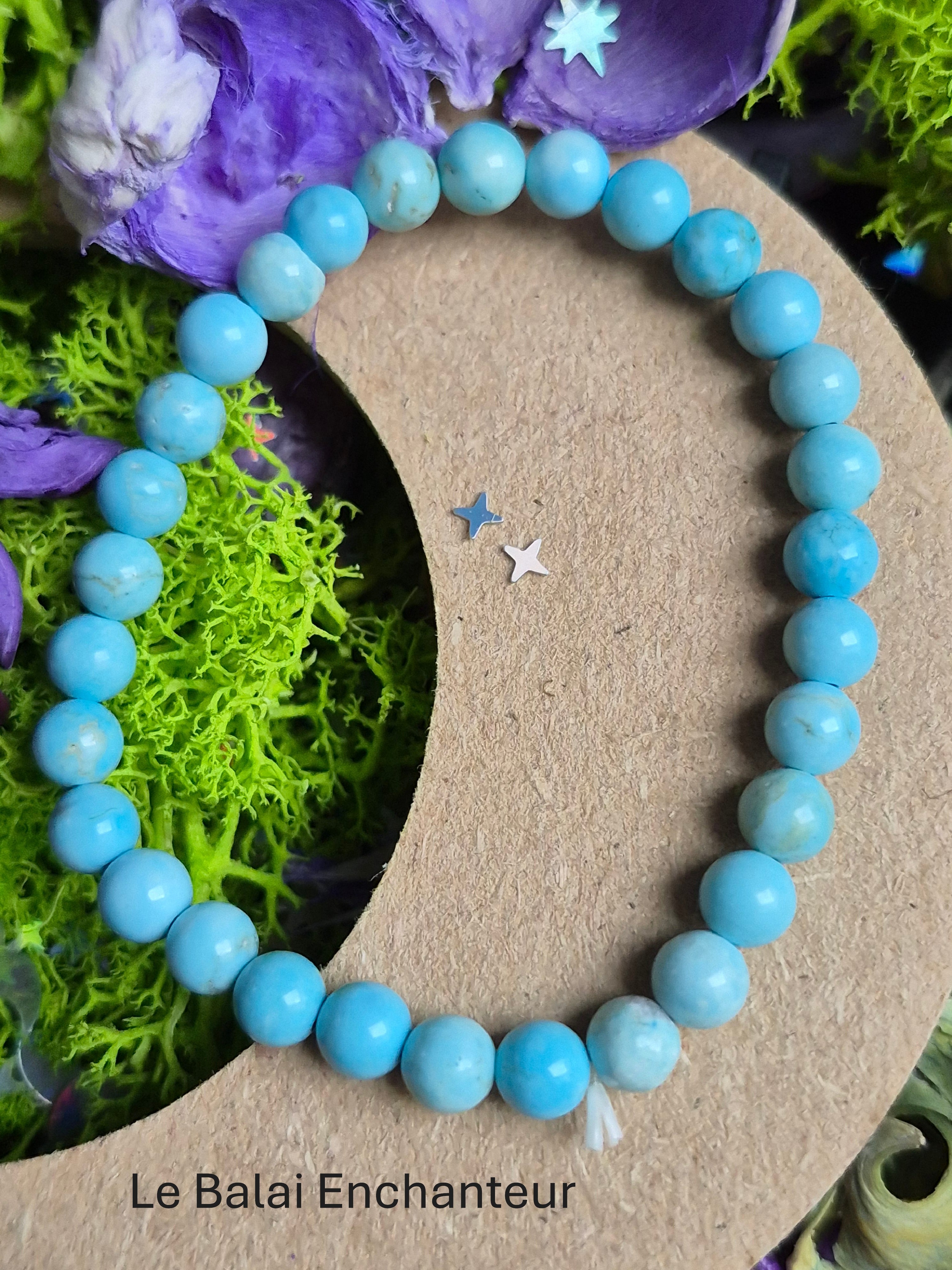 Bracelet élastique – Larimar - taille  06 mm