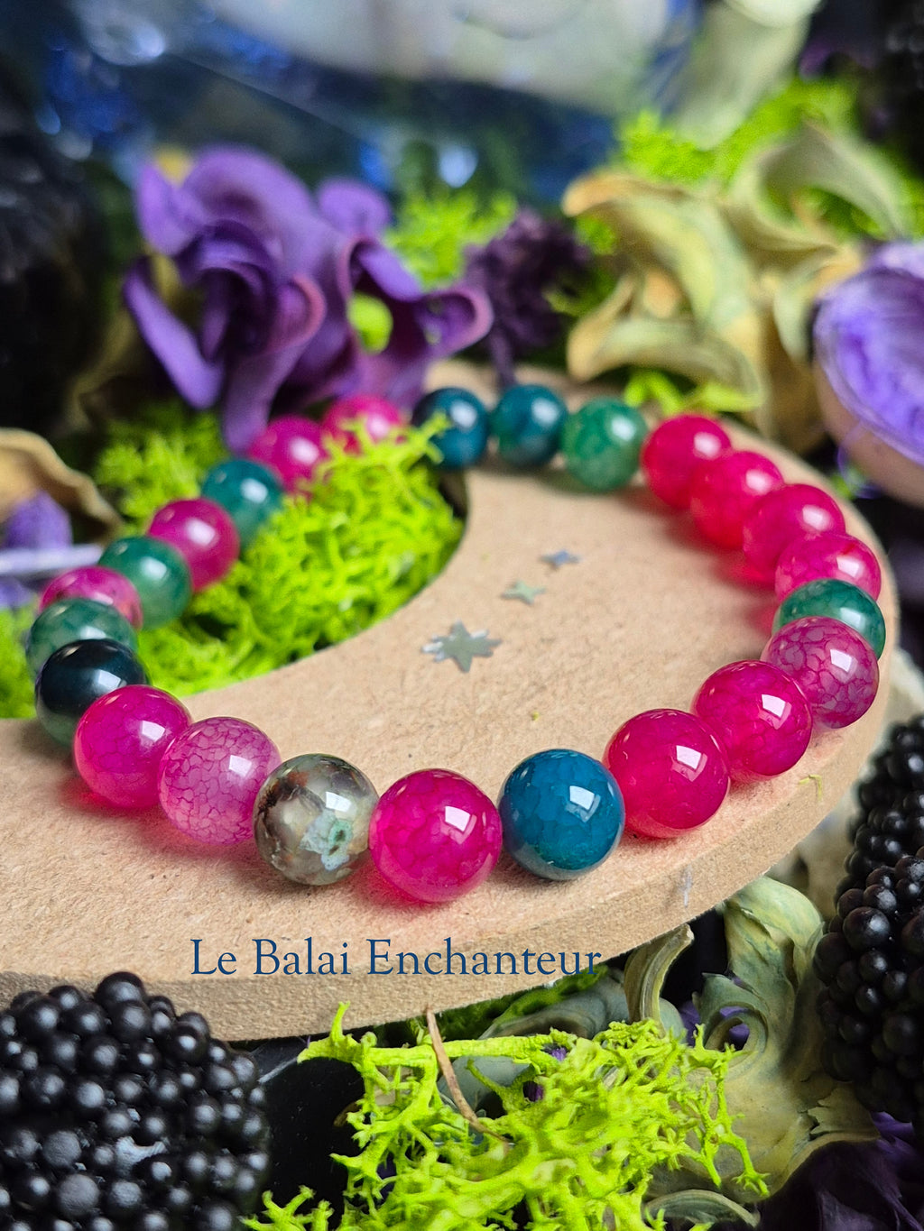 Bracelet élastique – Agate teintée  - taille  08 mm