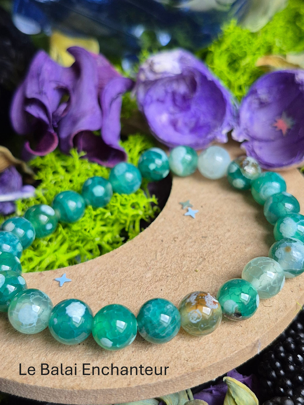 Bracelet élastique –  Agate Coccinelle - taille 08 mm