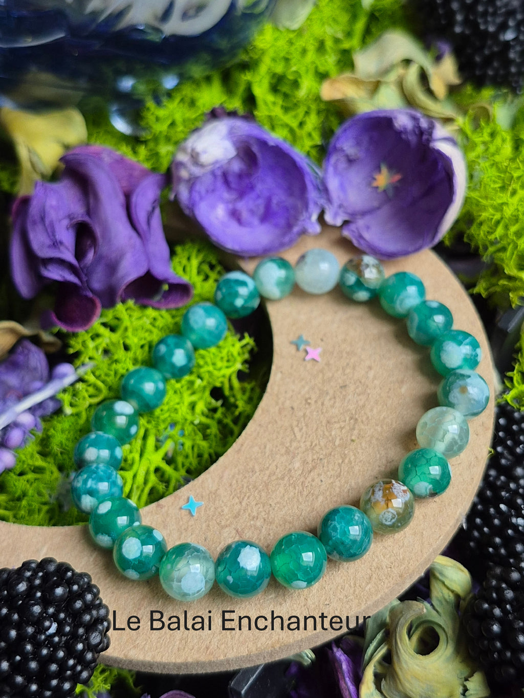 Bracelet élastique –  Agate Coccinelle - taille 08 mm