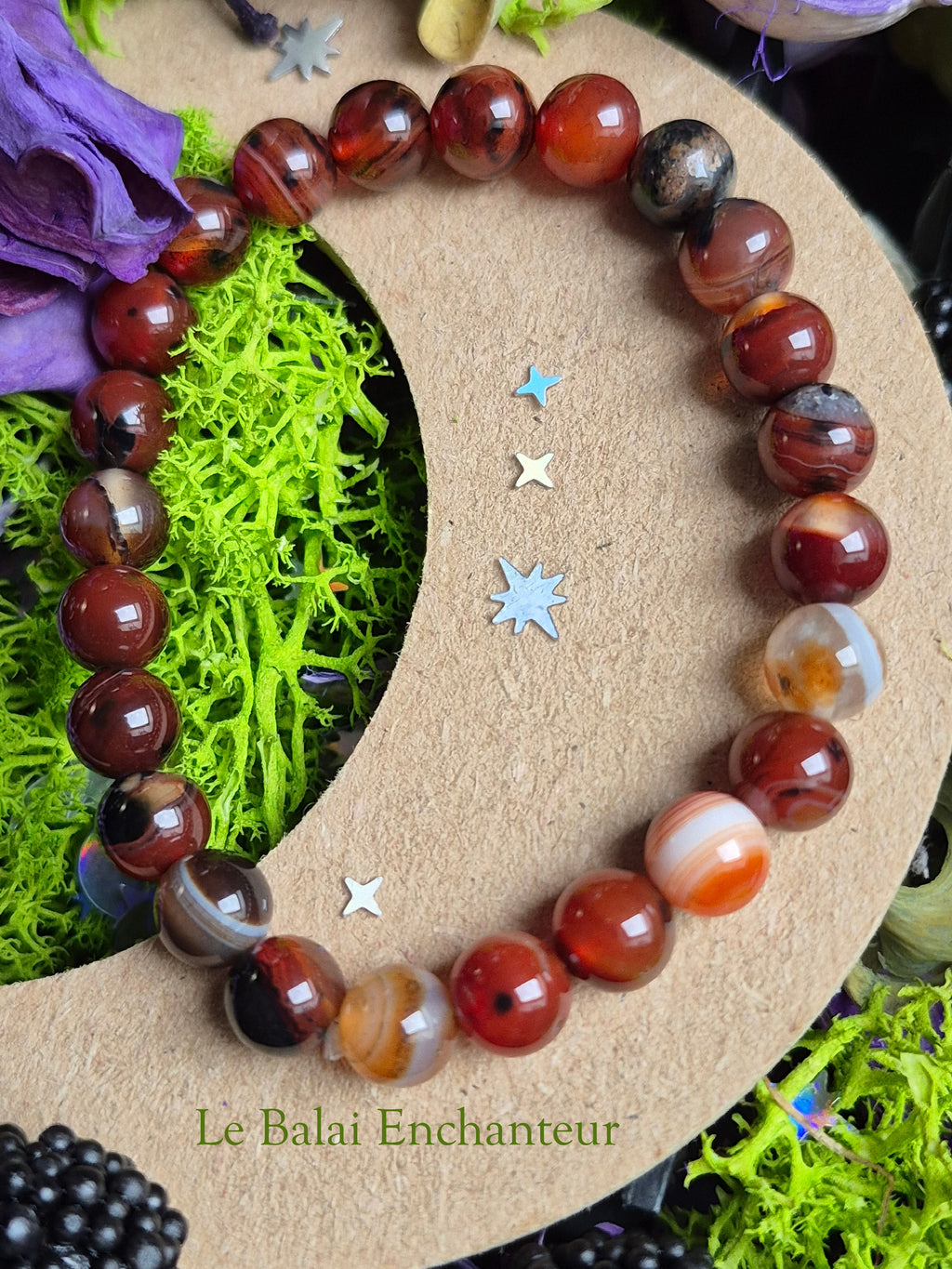 Bracelet élastique – Agate - taille  08 mm