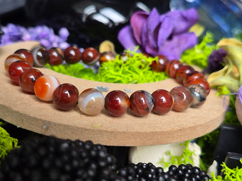 Bracelet élastique – Agate - taille  08 mm
