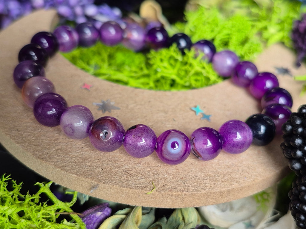 Bracelet élastique – Agate Violette - taille 08 mm