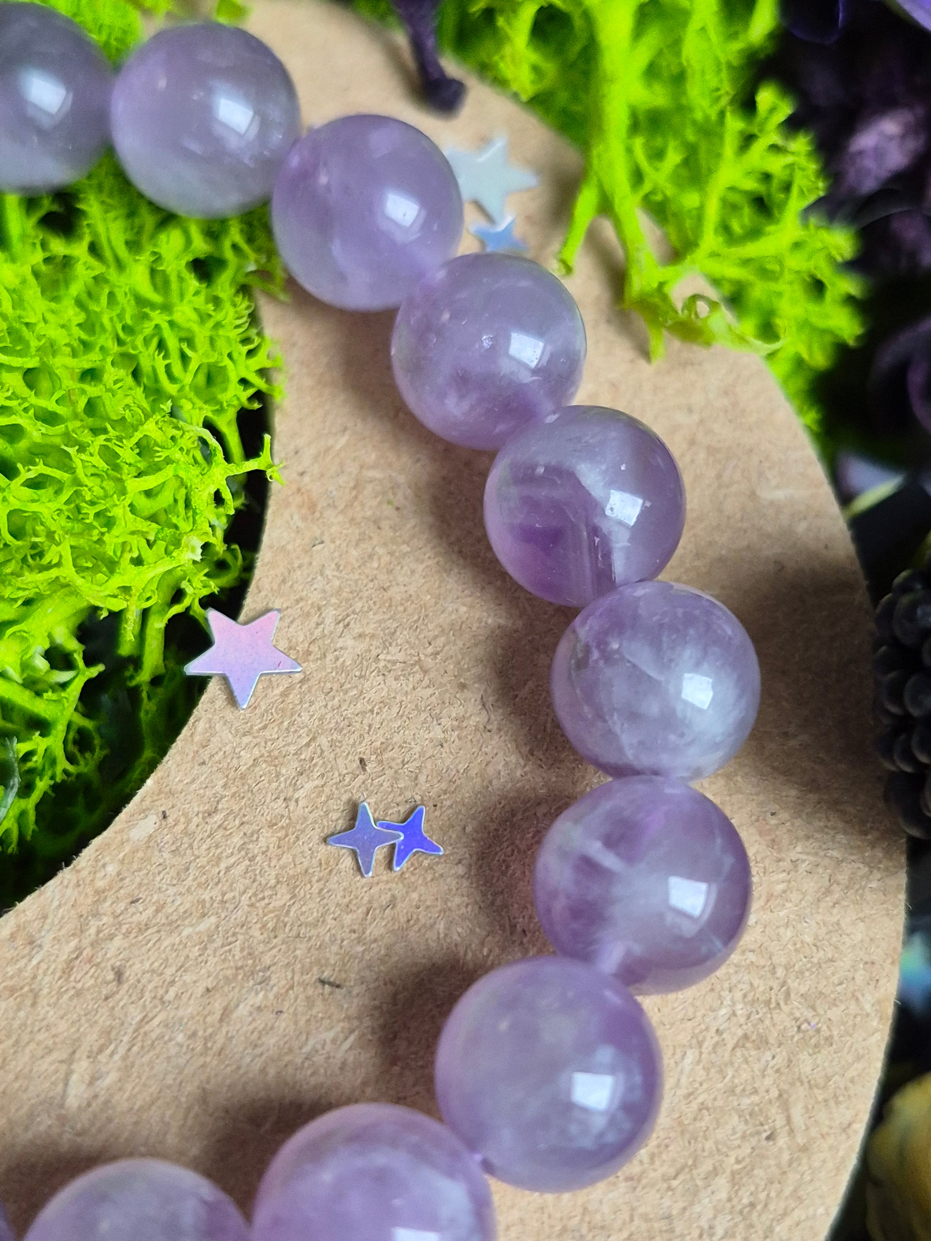 Bracelet élastique – Améthyste 💜 - taille  10 mm