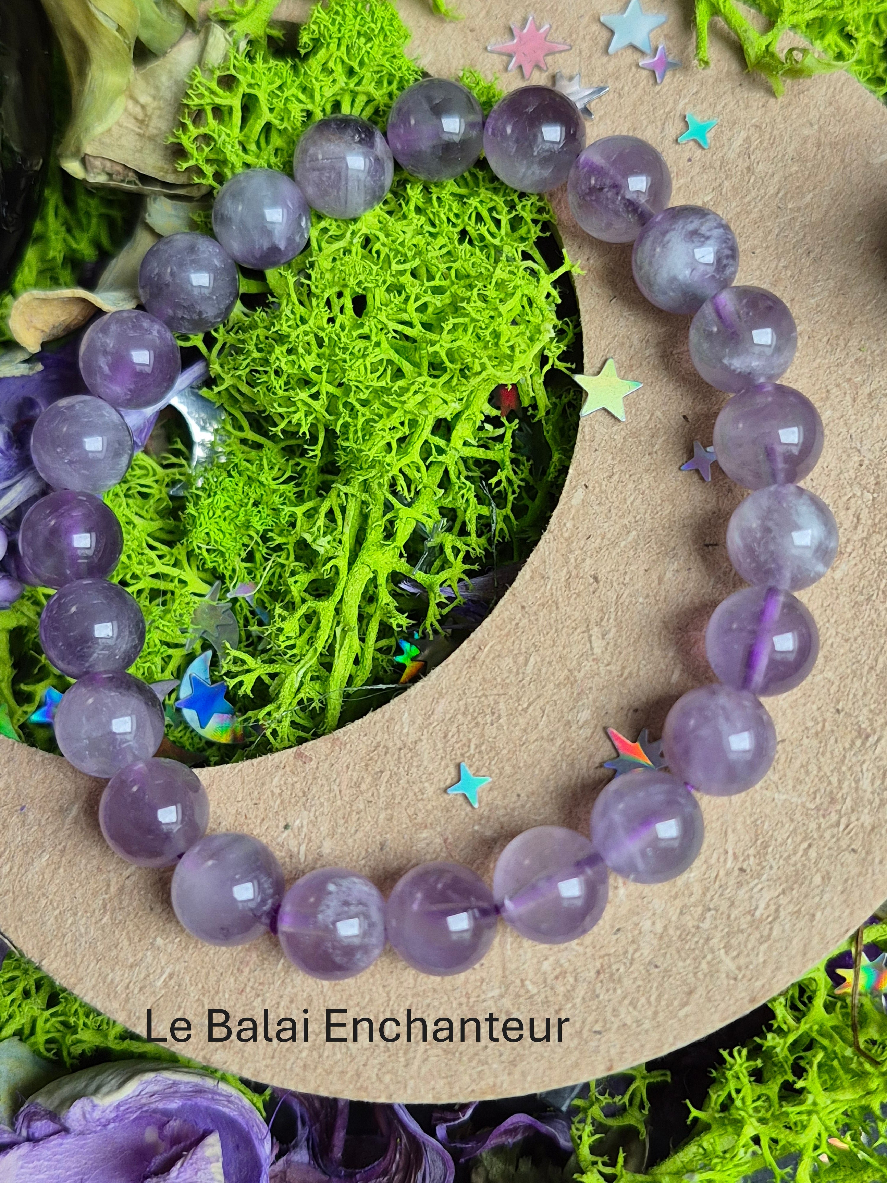 Bracelet élastique – Améthyste 💜 - taille  08 mm