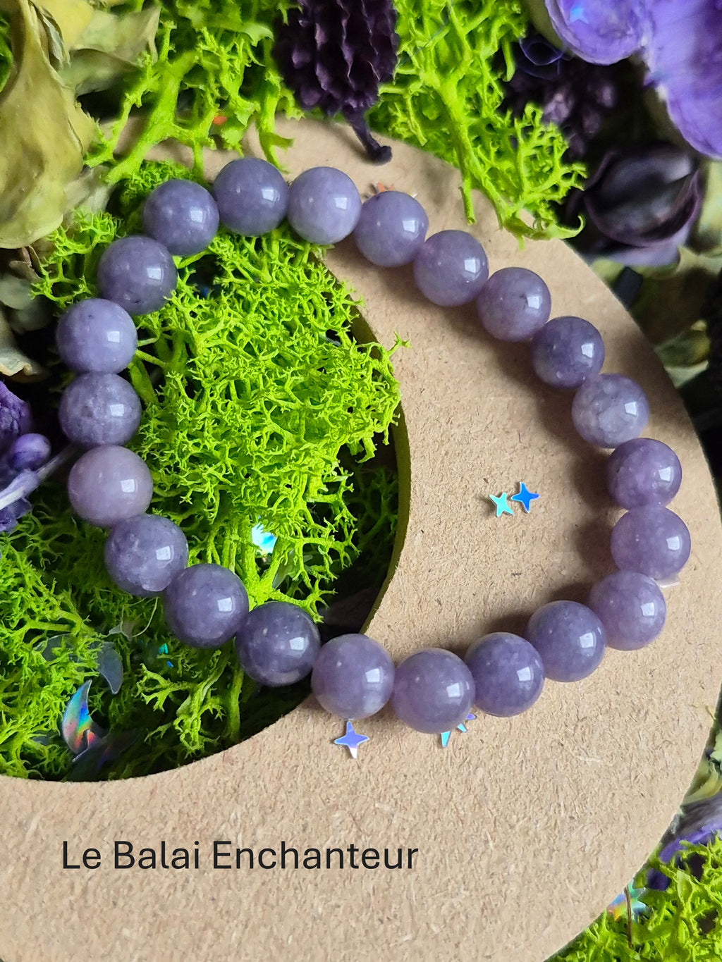 Bracelet élastique – Angélite violette - taille 08 mm