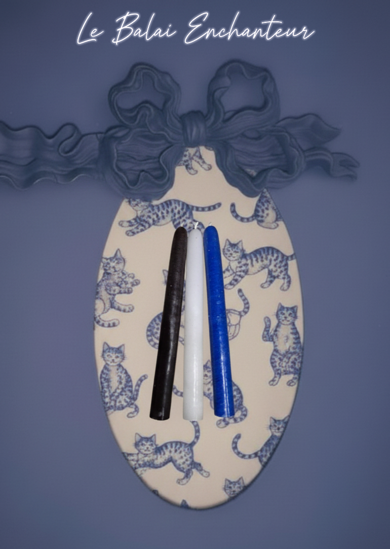 Bougie - hauteur 20 cm (noire, blanche ou bleue)