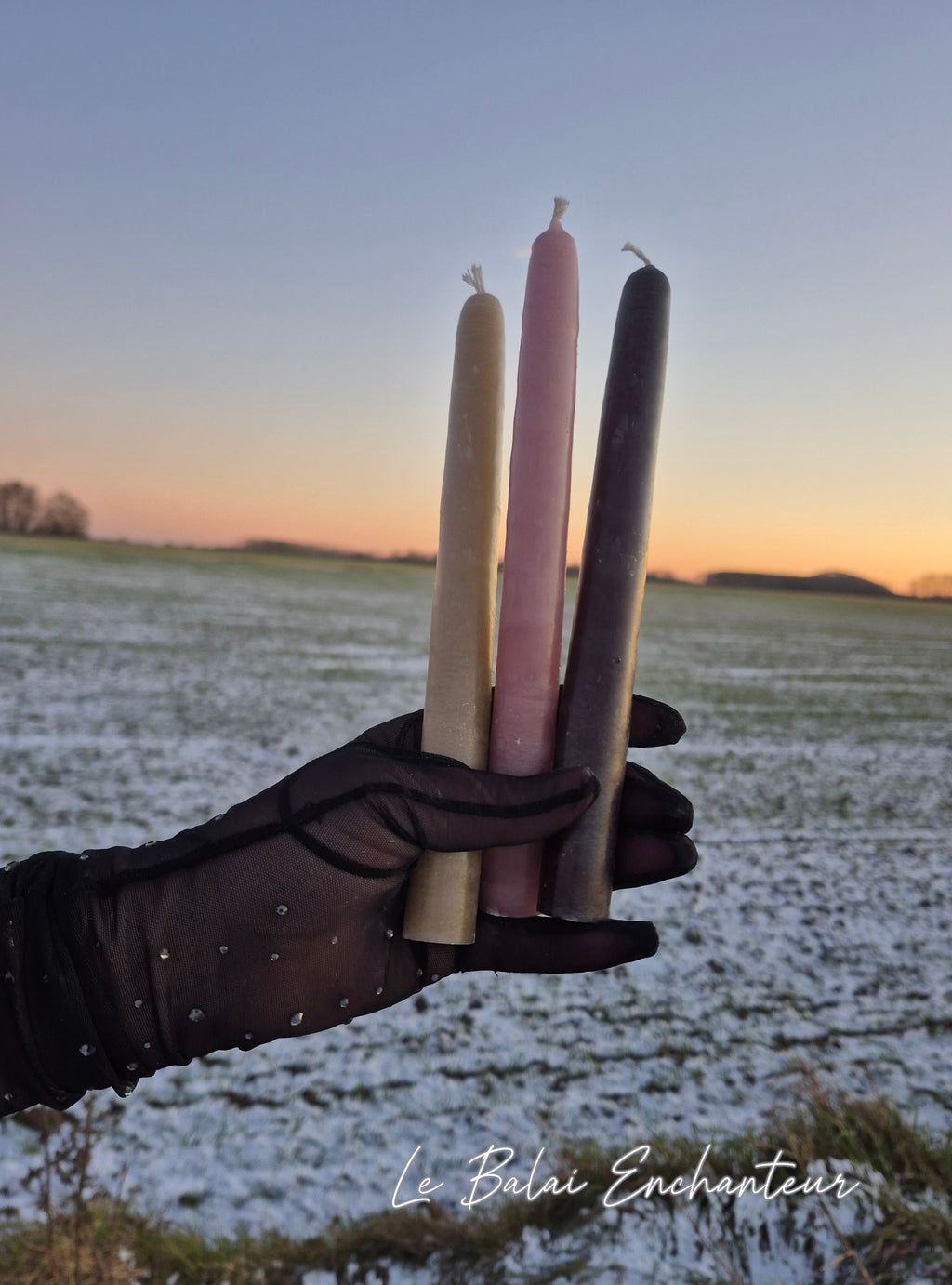 Bougie -hauteur de 20 cm (lin, parme ou vert anglais)