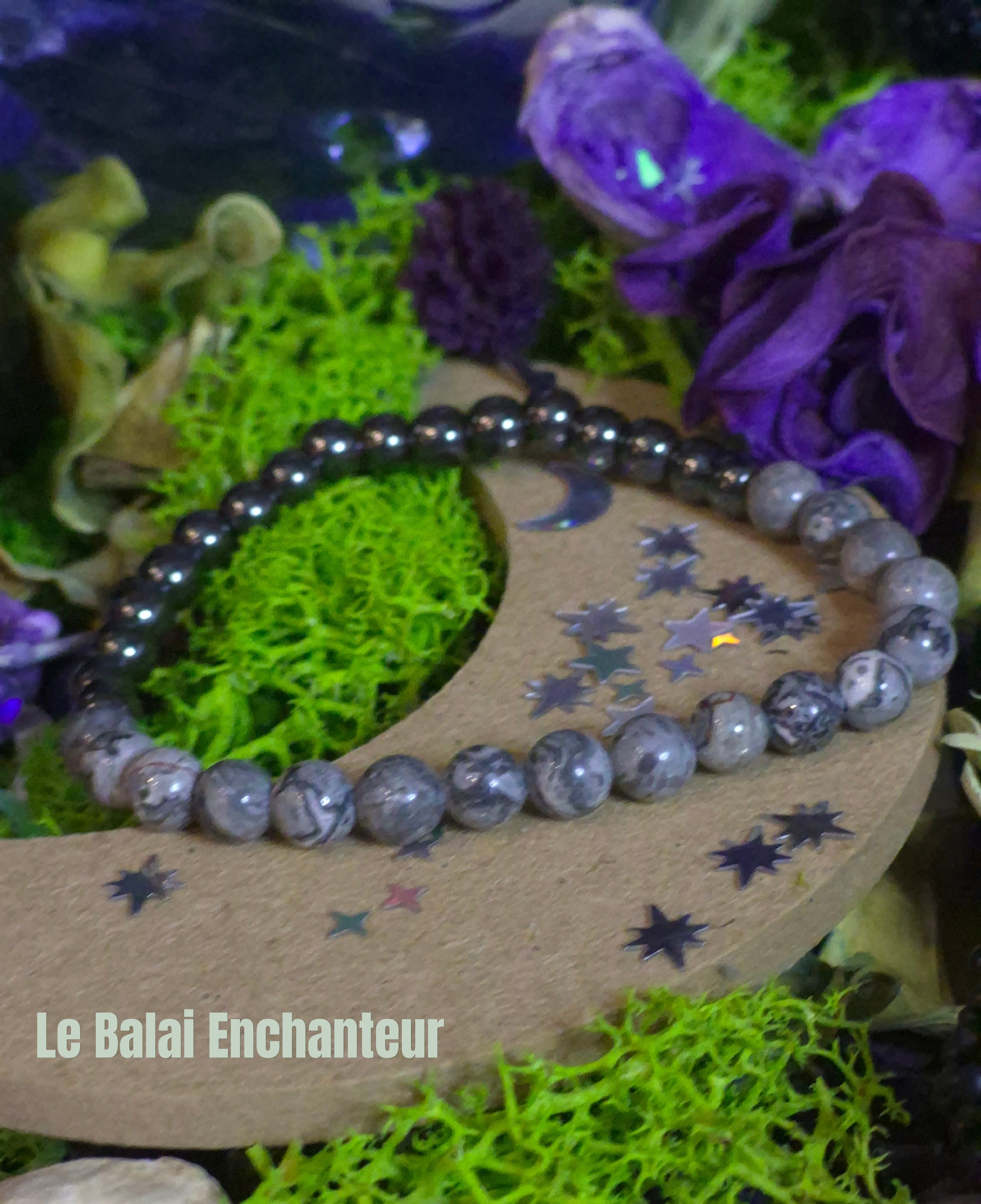 Bracelet élastique – Hématite & Jaspe Stone - taille 03/04 mm