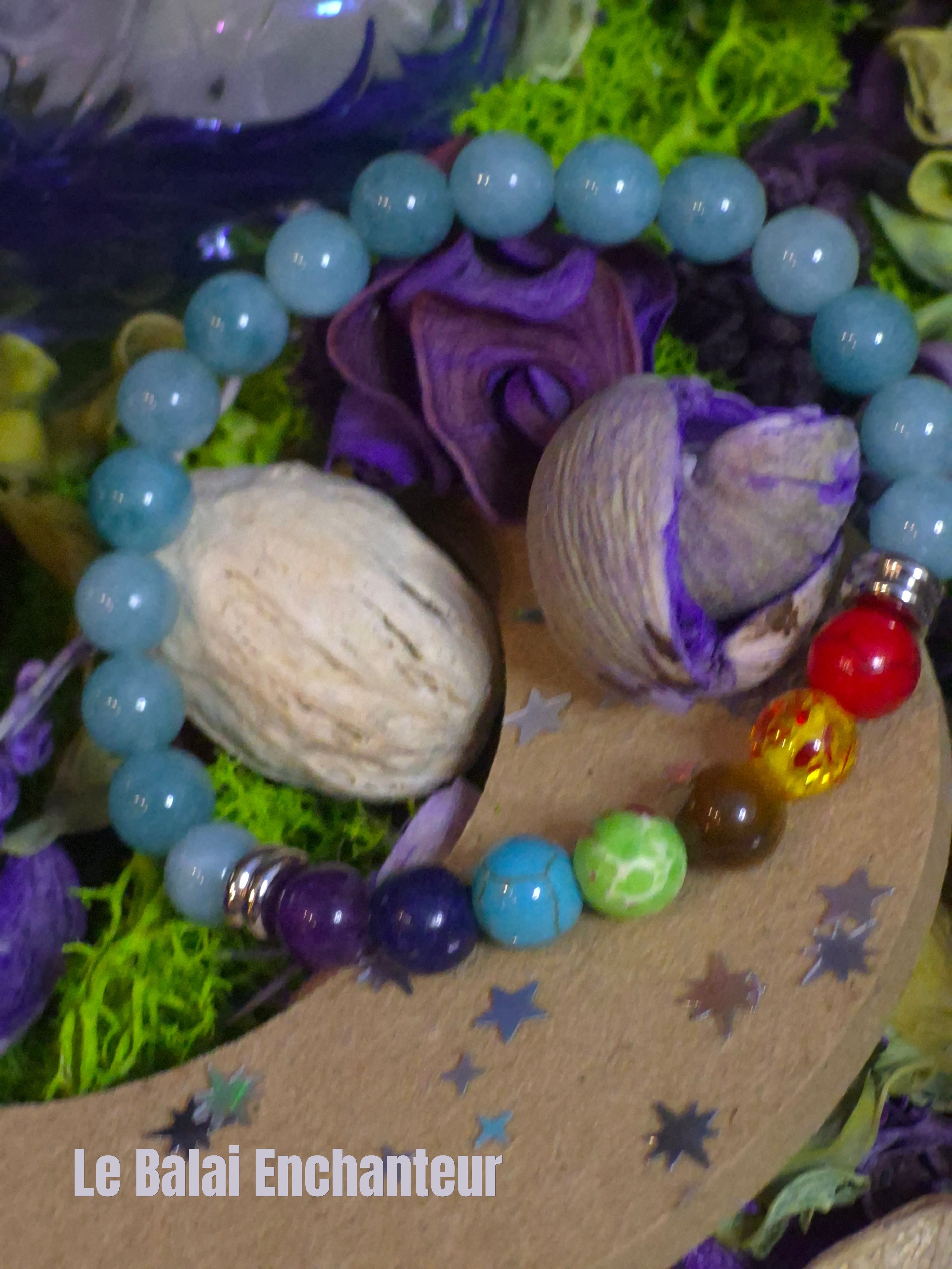 Bracelet élastique – Amazonite 7 chakras - taille 08 mm