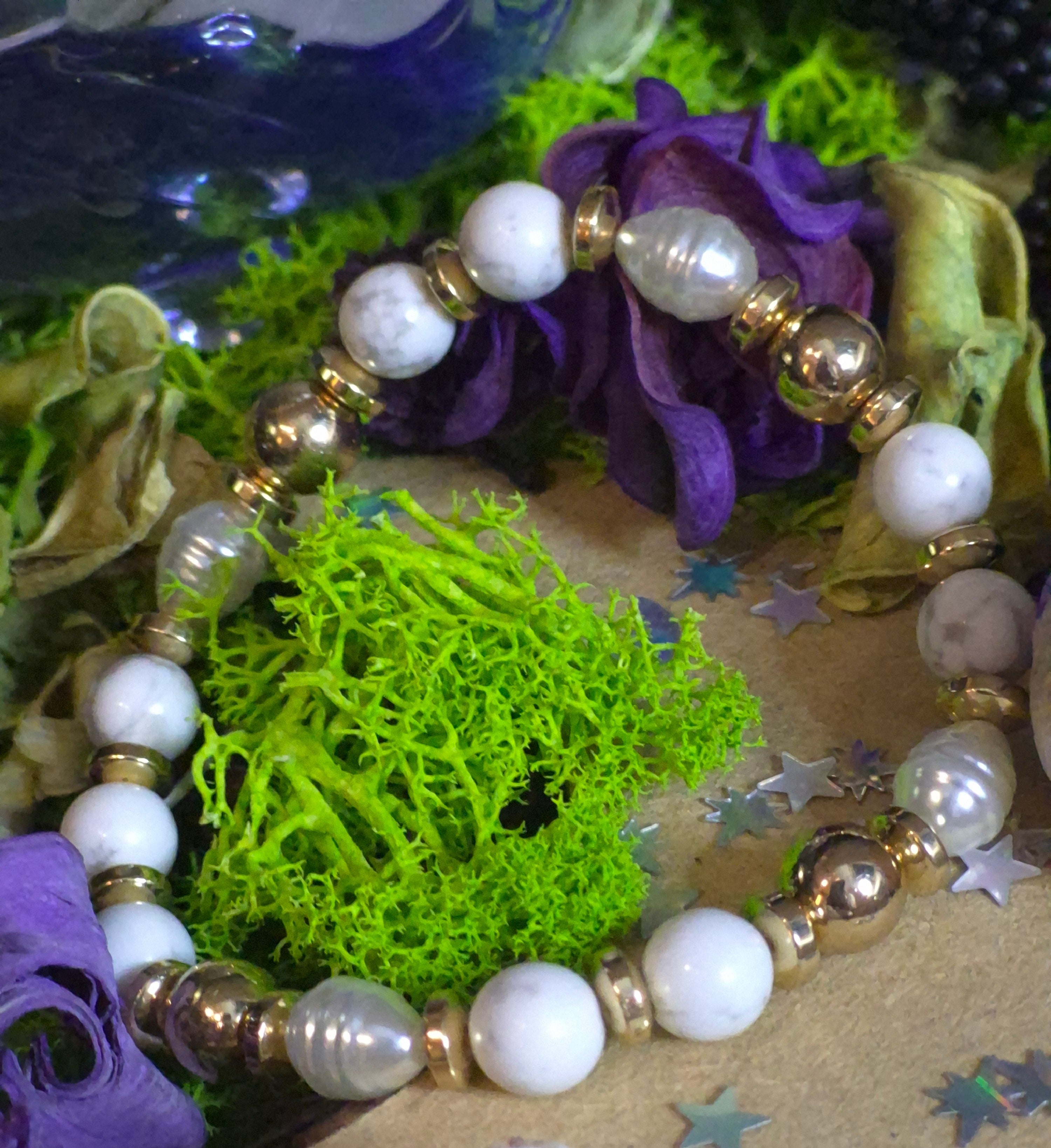 Double Bracelet Gri-Gri – Perles Imitation & Howlite