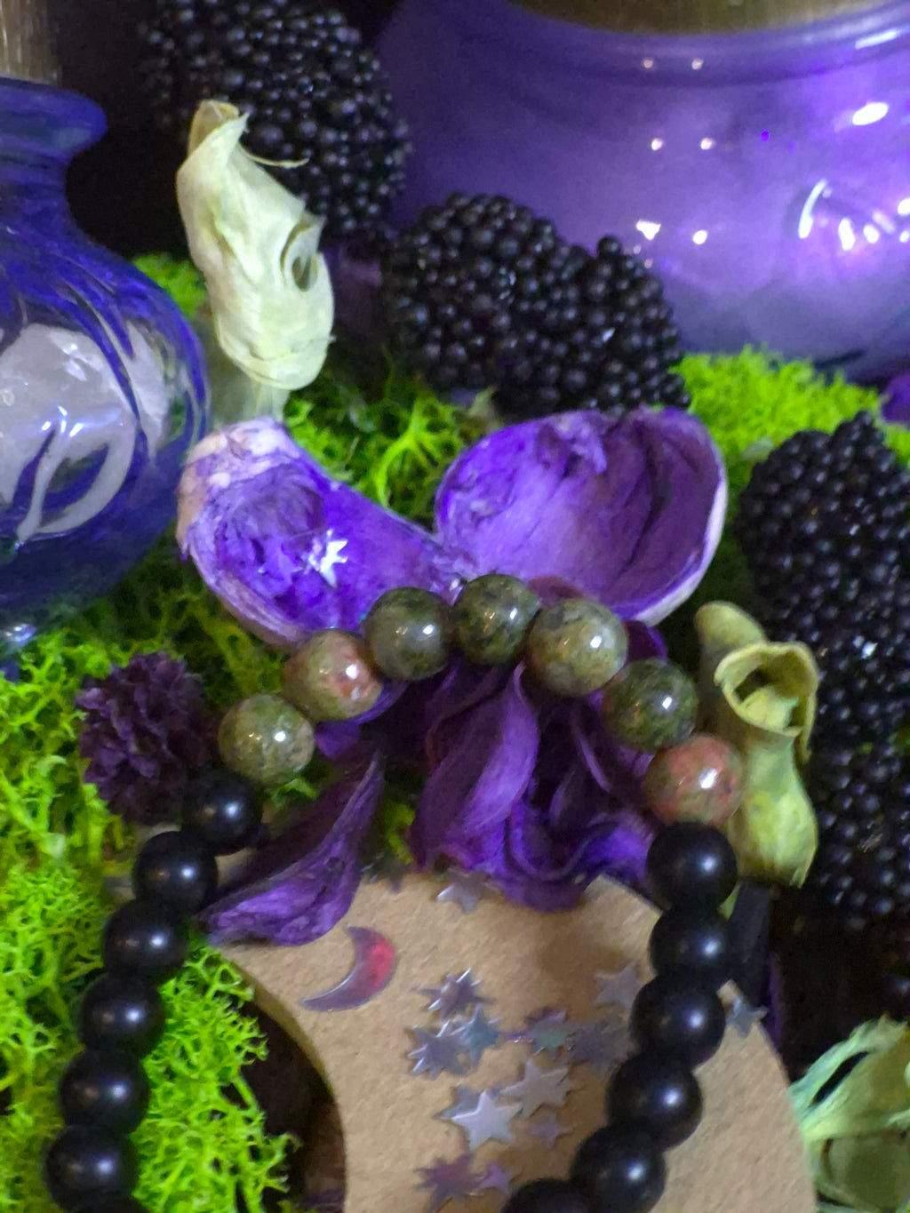 Bracelet élastique – Onyx & Unakite - taille 06/08 mm