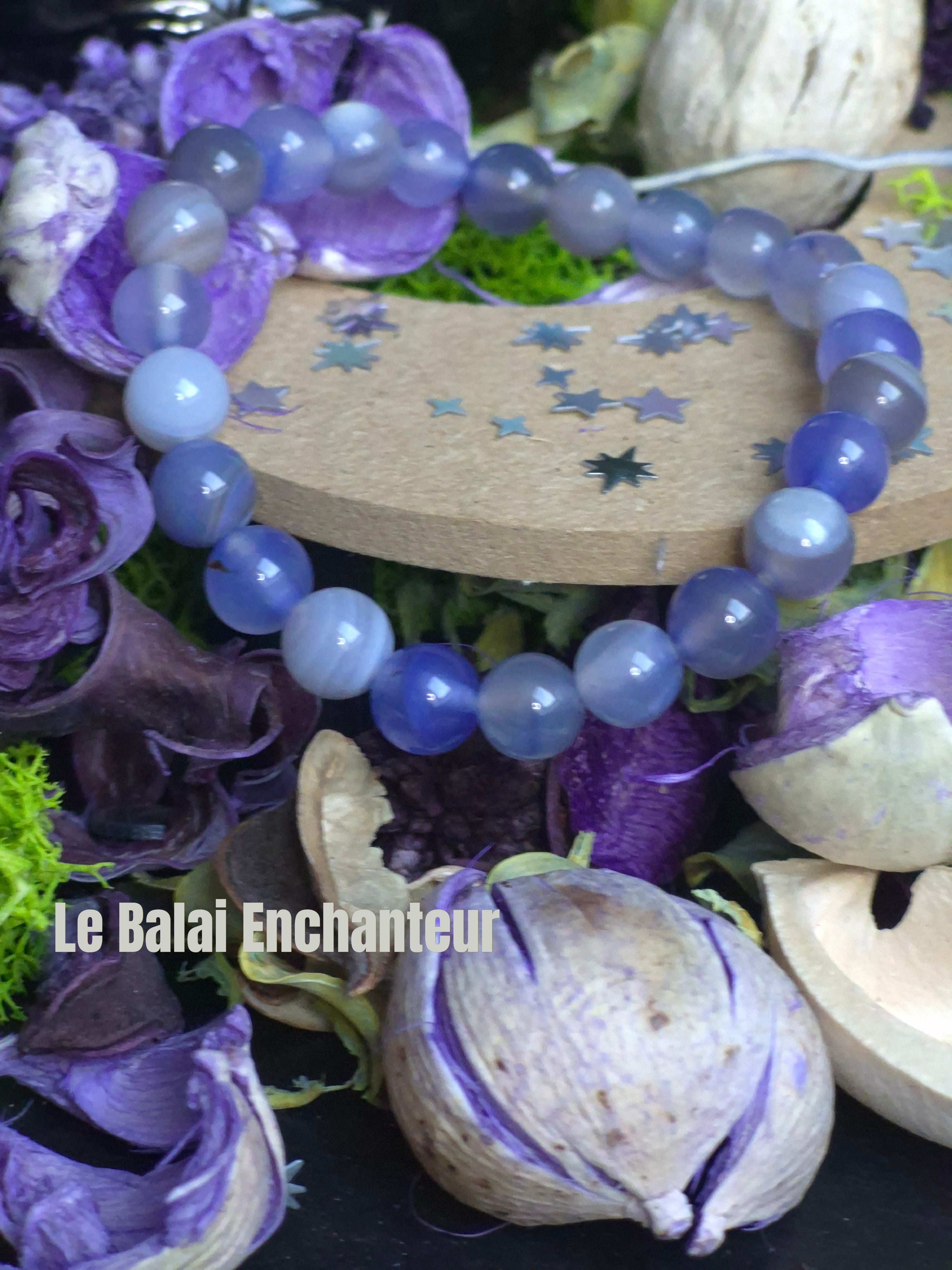 Bracelet élastique – Agate Bleue - taille 08 mm