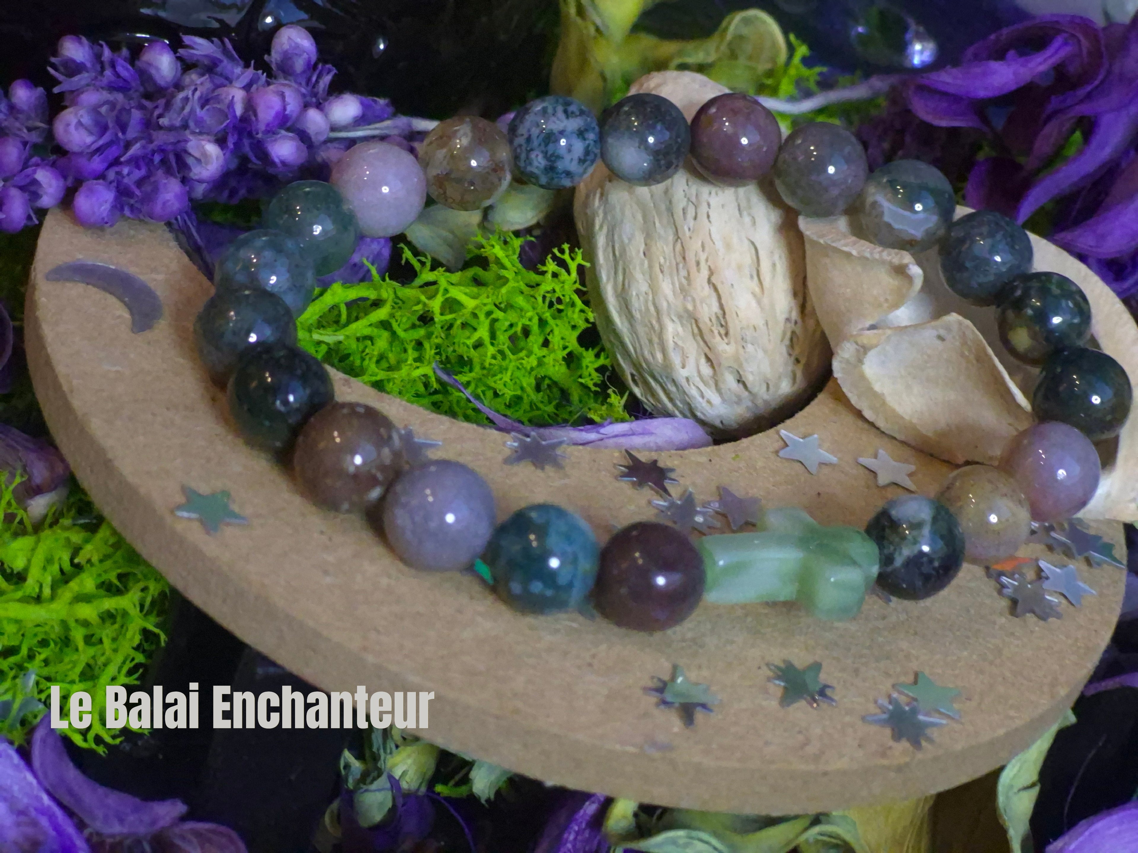 Bracelet élastique – Agate Arbre , édition 10 mm