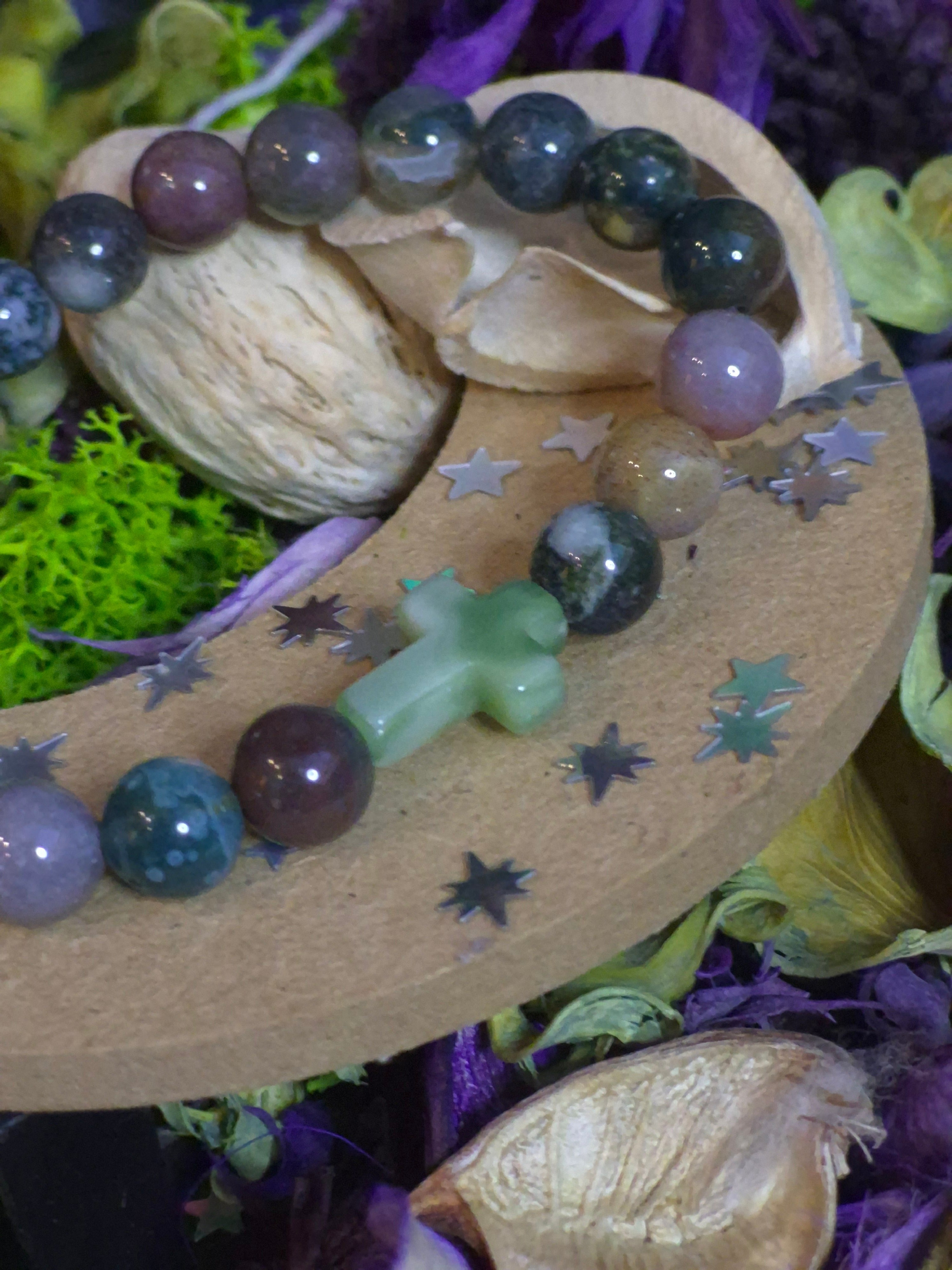 Bracelet élastique – Agate mousse - taille 08 mm