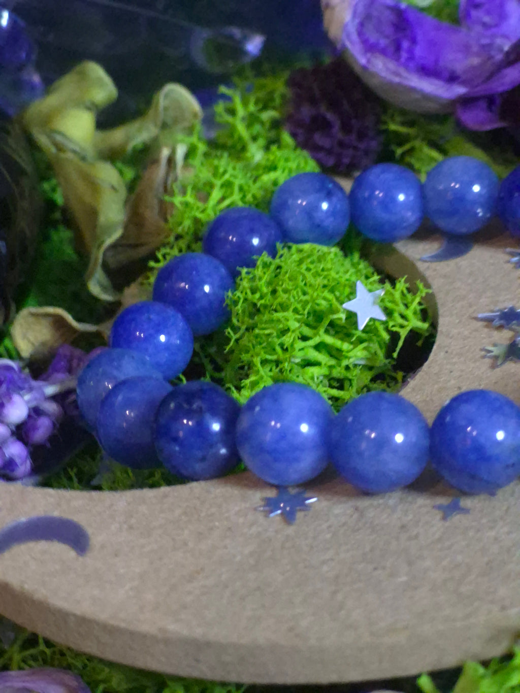 Bracelet élastique - Cyanite - taille 10 mm