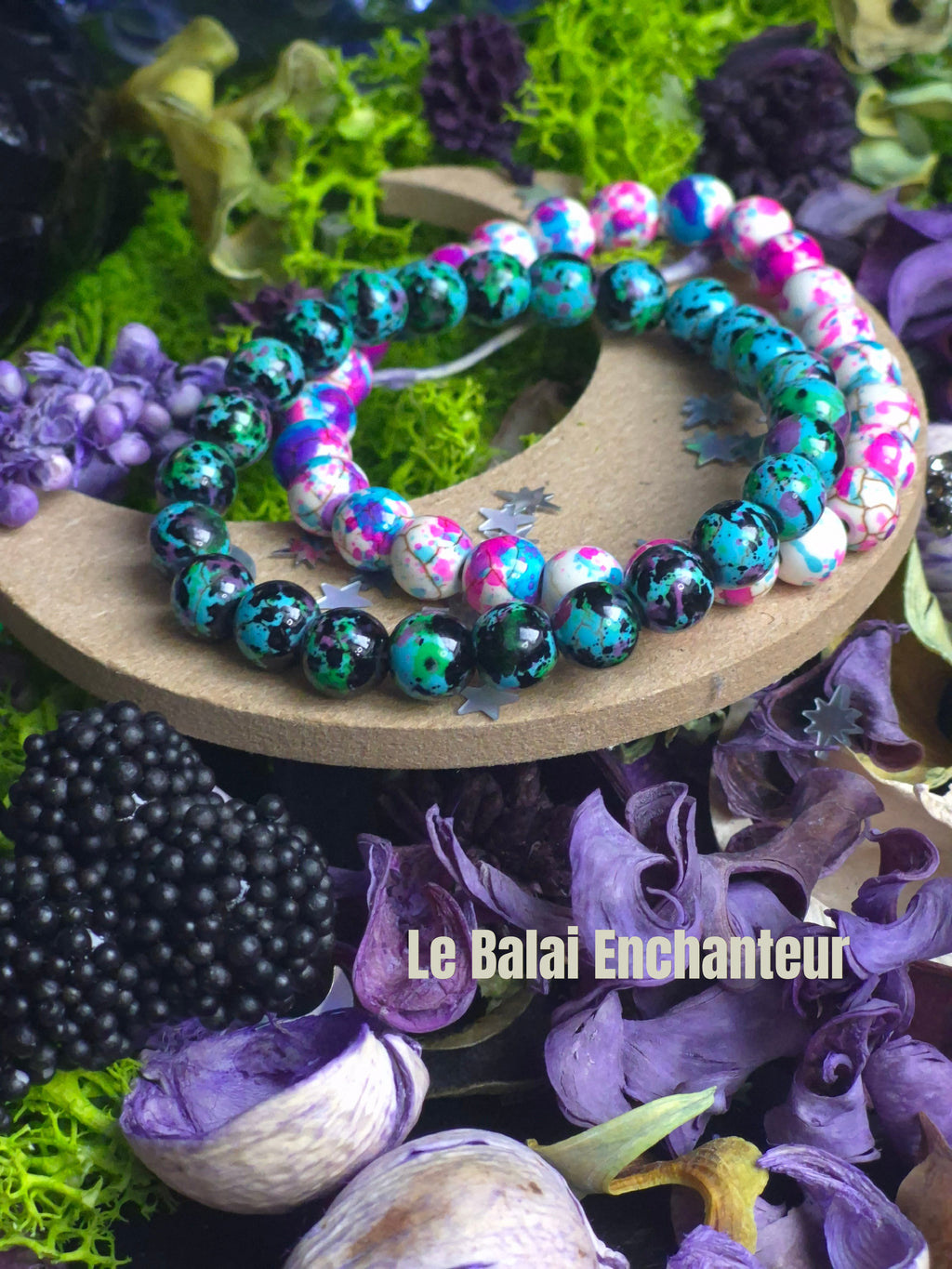 Duo Bracelet Magiques - taille 08 mm - vert et rose