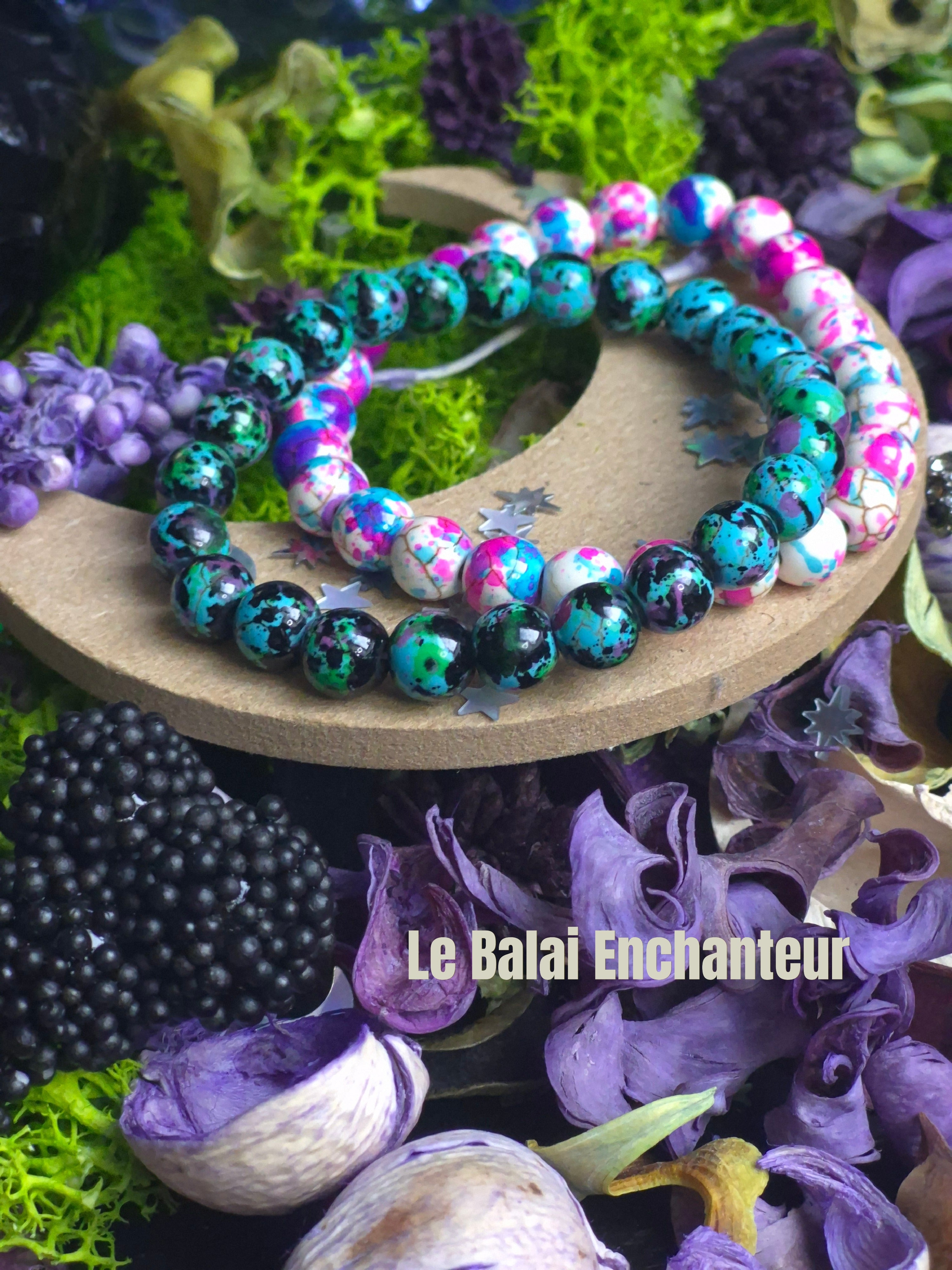 Duo Bracelet Magiques - taille 08 mm - vert et rose