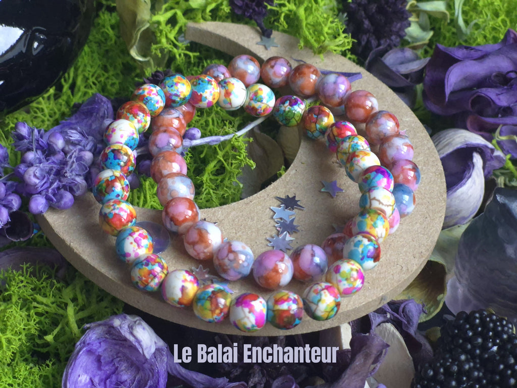 Duo Bracelets Magiques - taille 8 mm - orange et rose