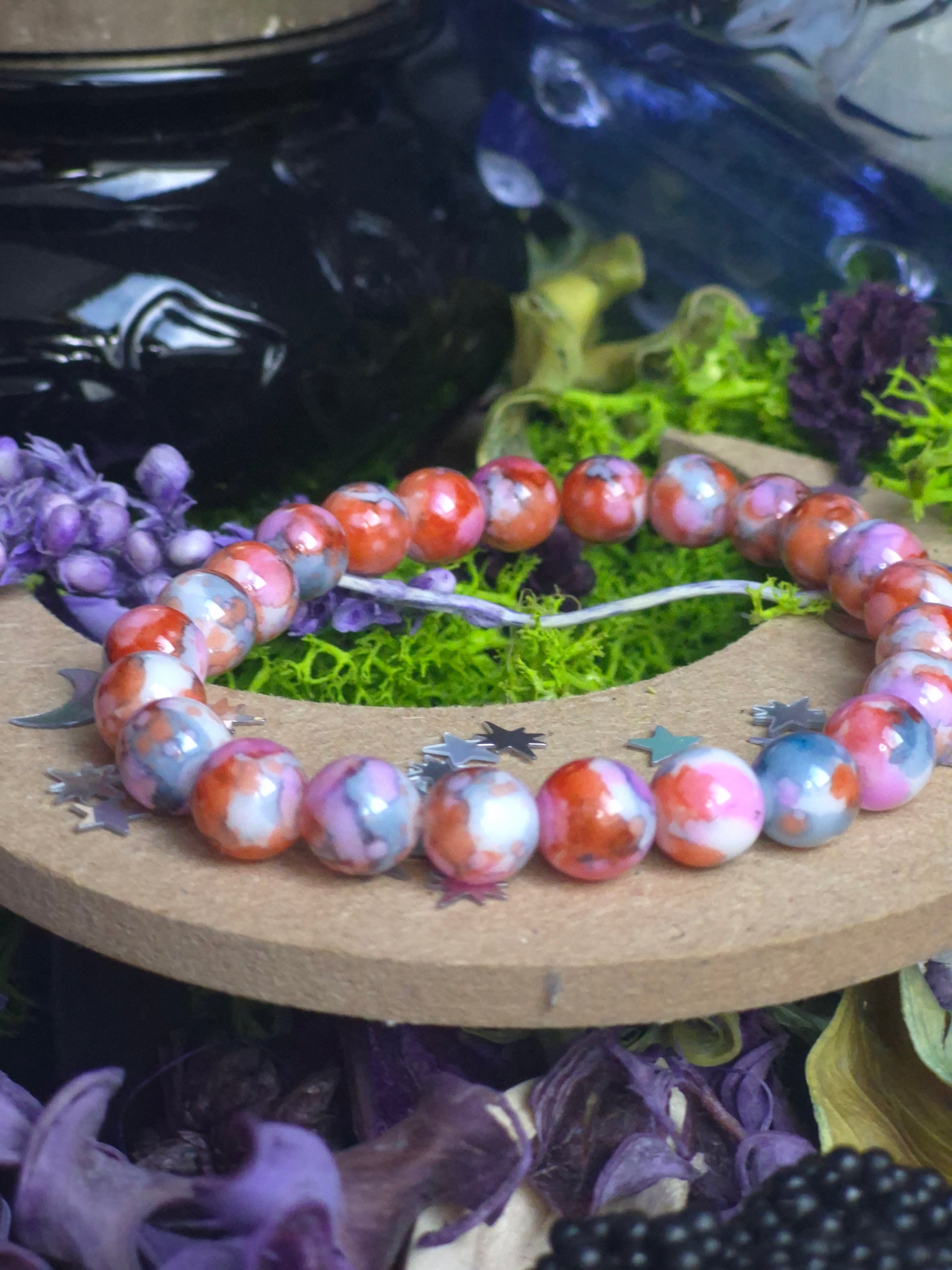 Duo Bracelets Magiques - taille 8 mm - orange et rose