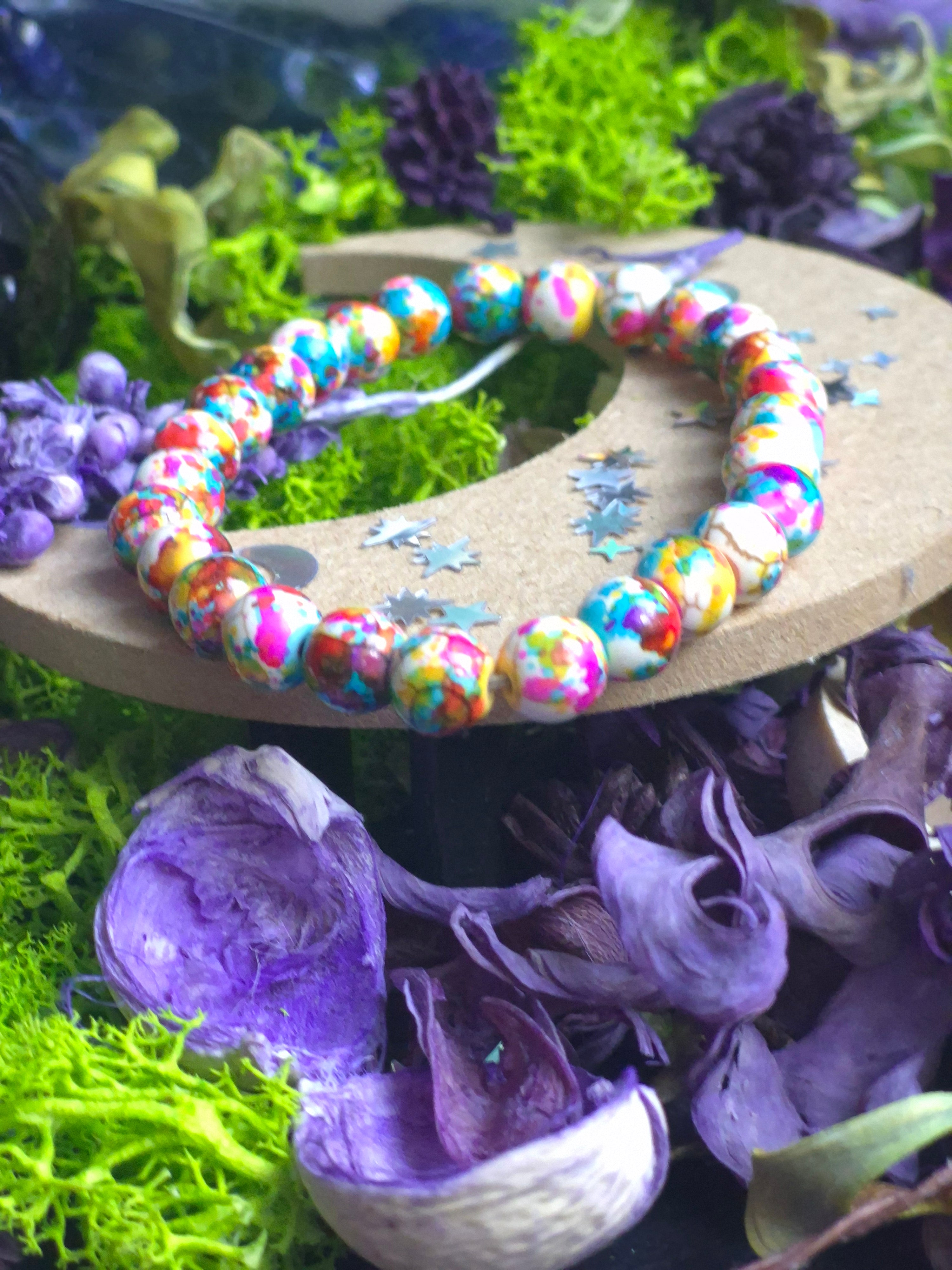 Duo Bracelets Magiques - taille 8 mm - orange et rose