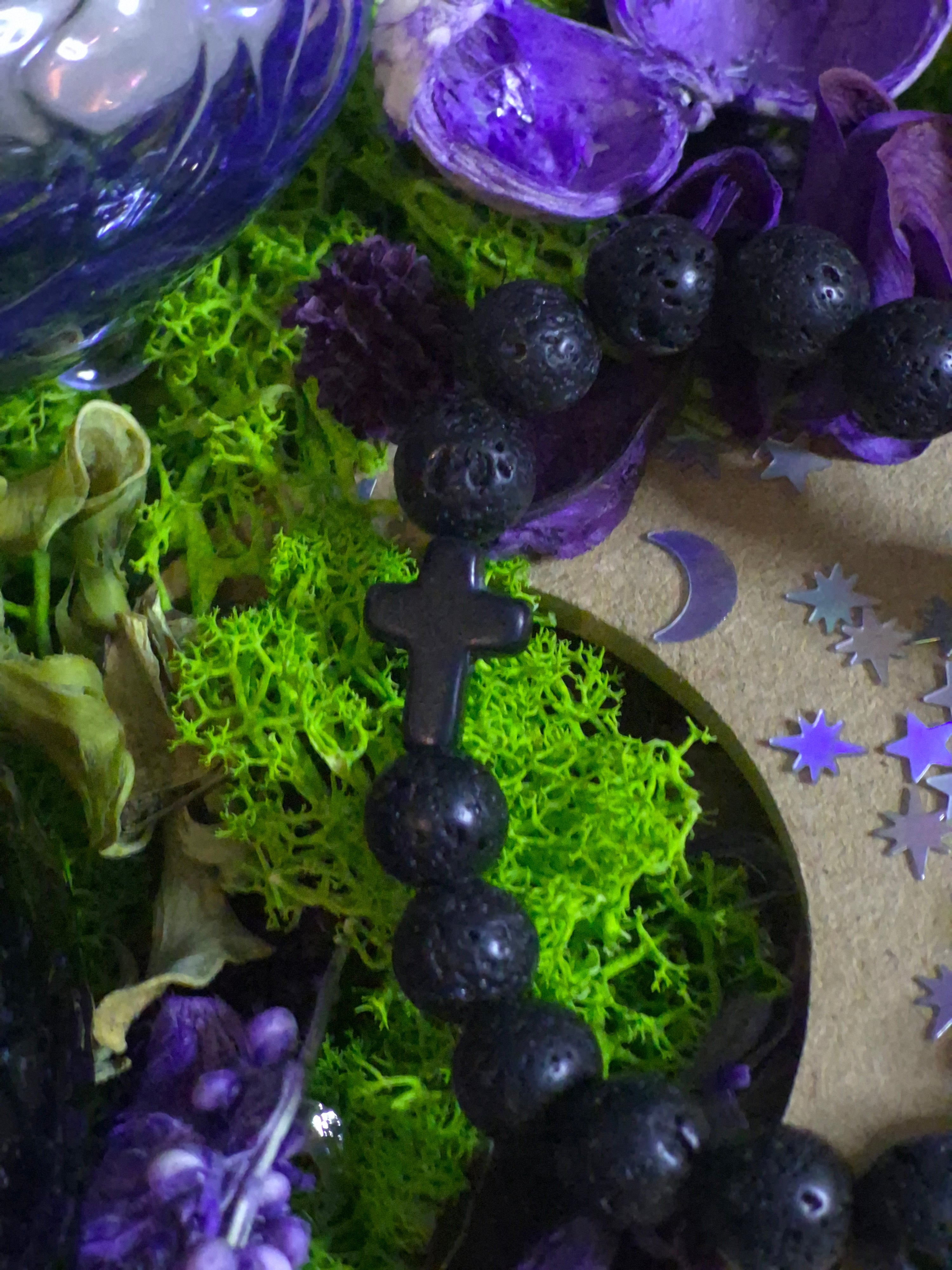 Bracelet élastique – Pierre de Lave - taille 10 mm