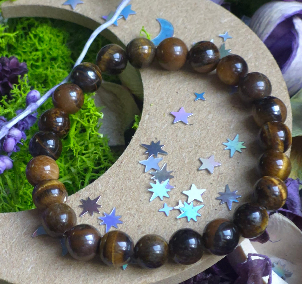 Bracelet élastique – Œil de Tigre - taille 08 mm - poignet 16 cm