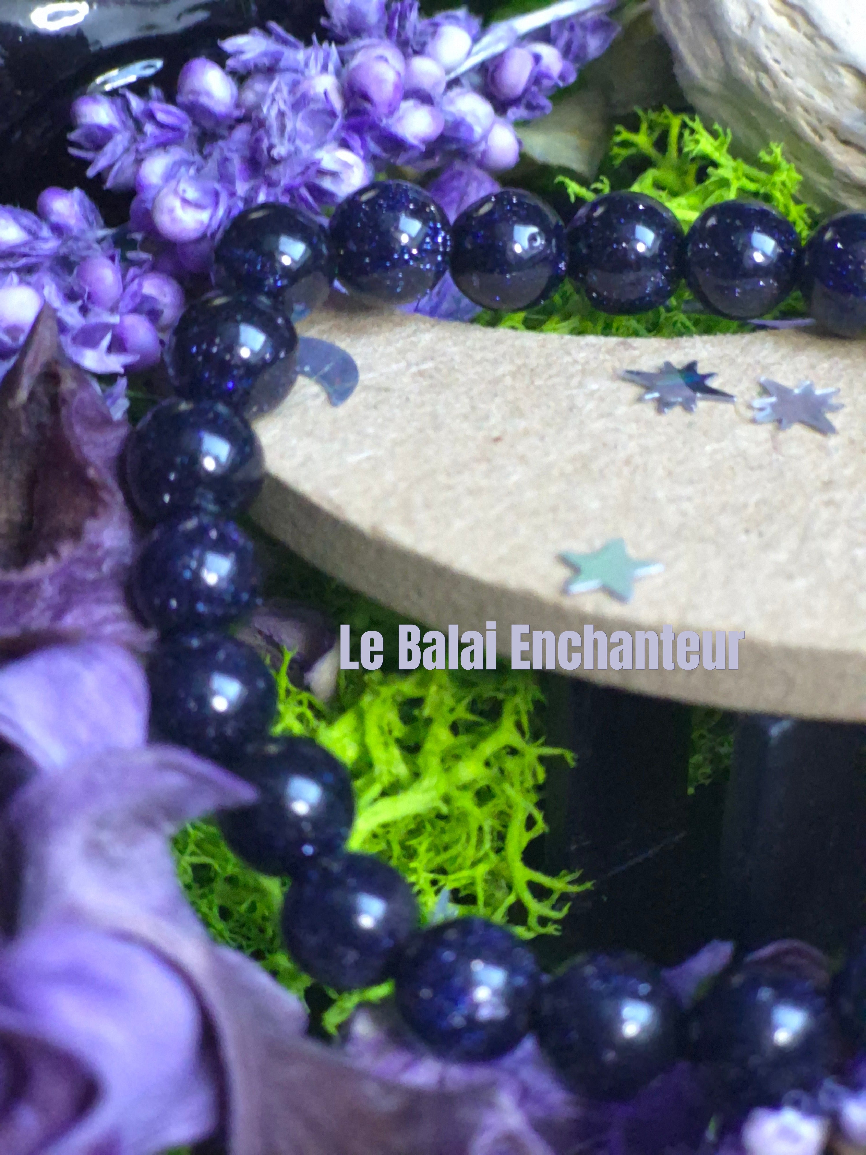 Bracelet élastique – Pierre de Lune (nuit) - taille 08 mm