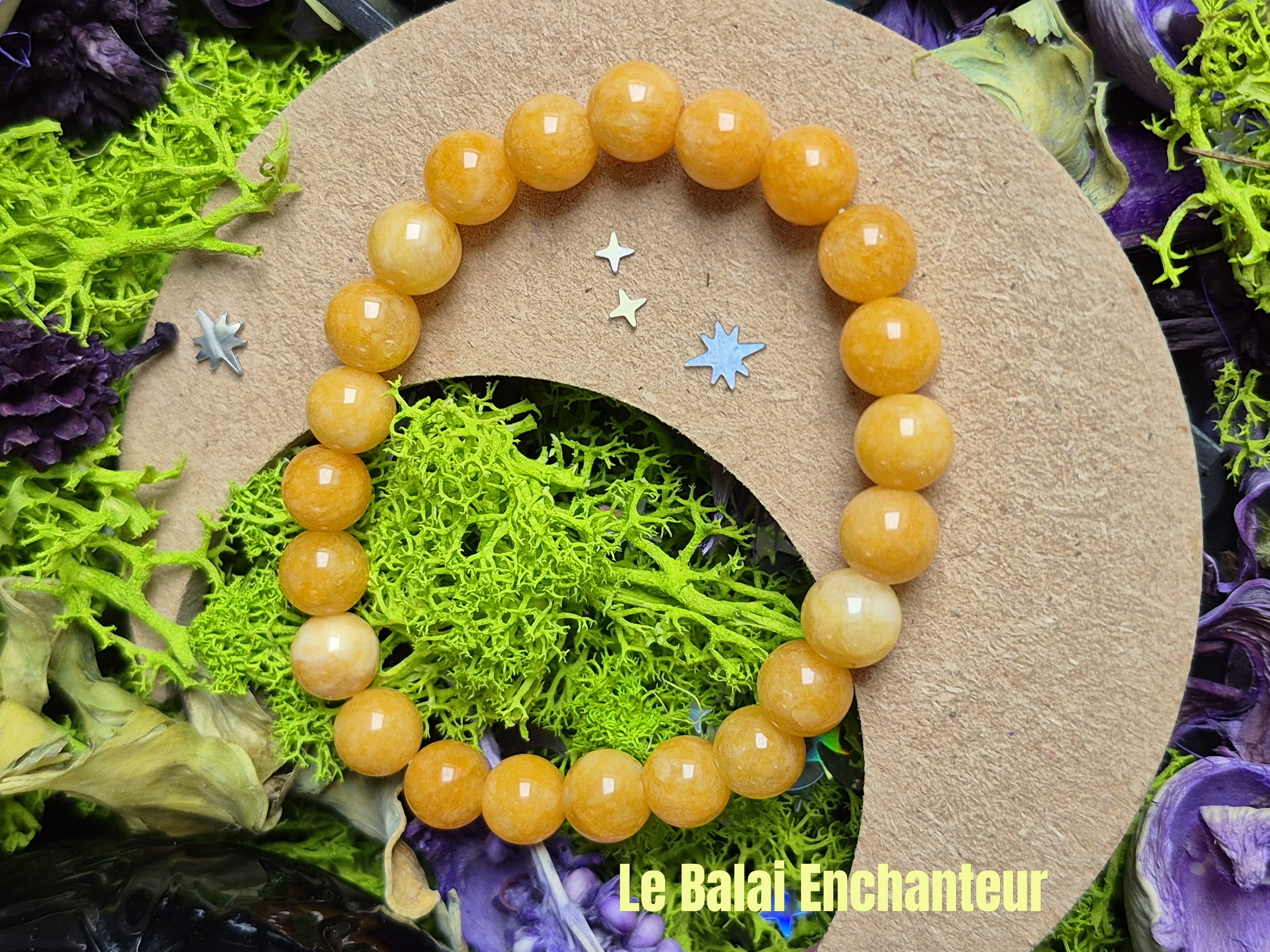 Bracelet élastique – Pierre Jaune - taille 08 mm