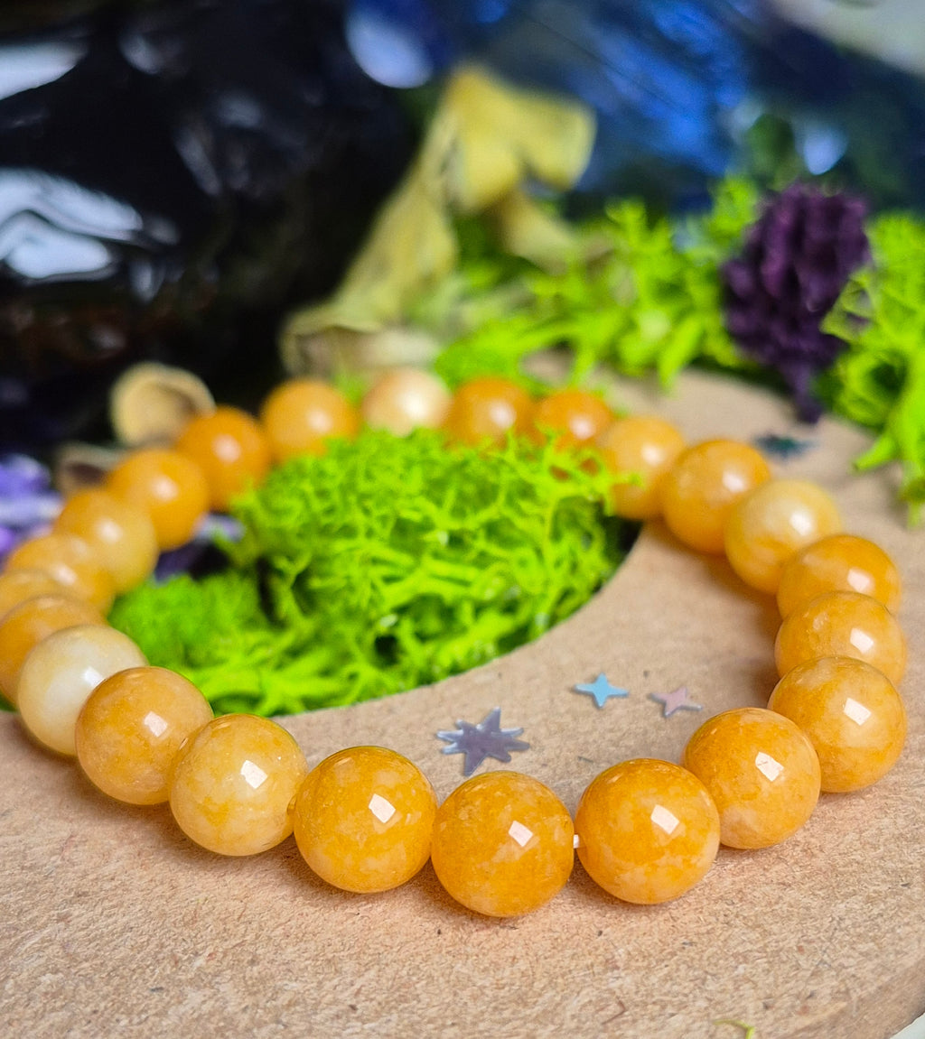 Bracelet élastique – Pierre Jaune - taille 08 mm