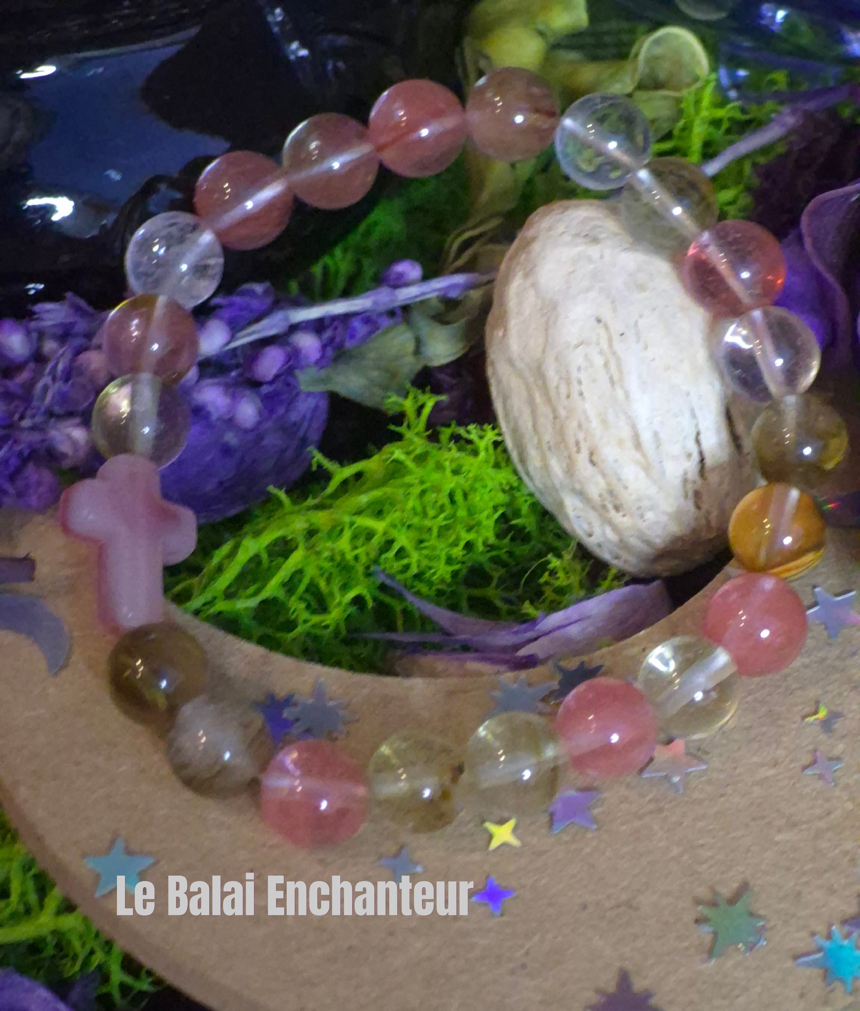 Bracelet élastique – quartz fraise - taille 08 mm