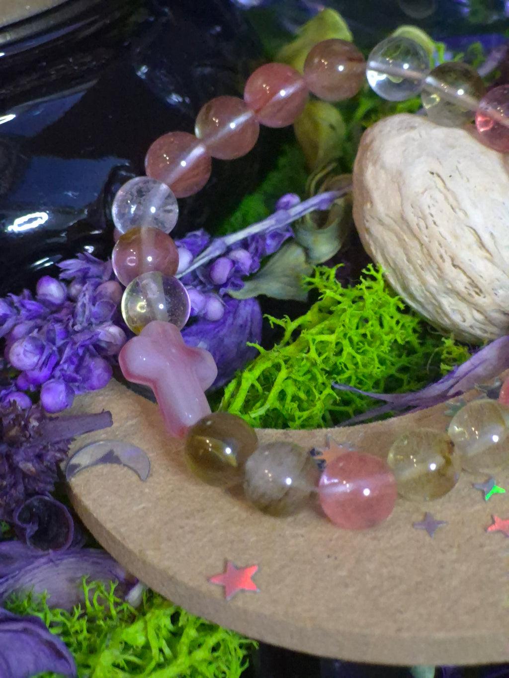 Bracelet élastique – quartz fraise - taille 08 mm