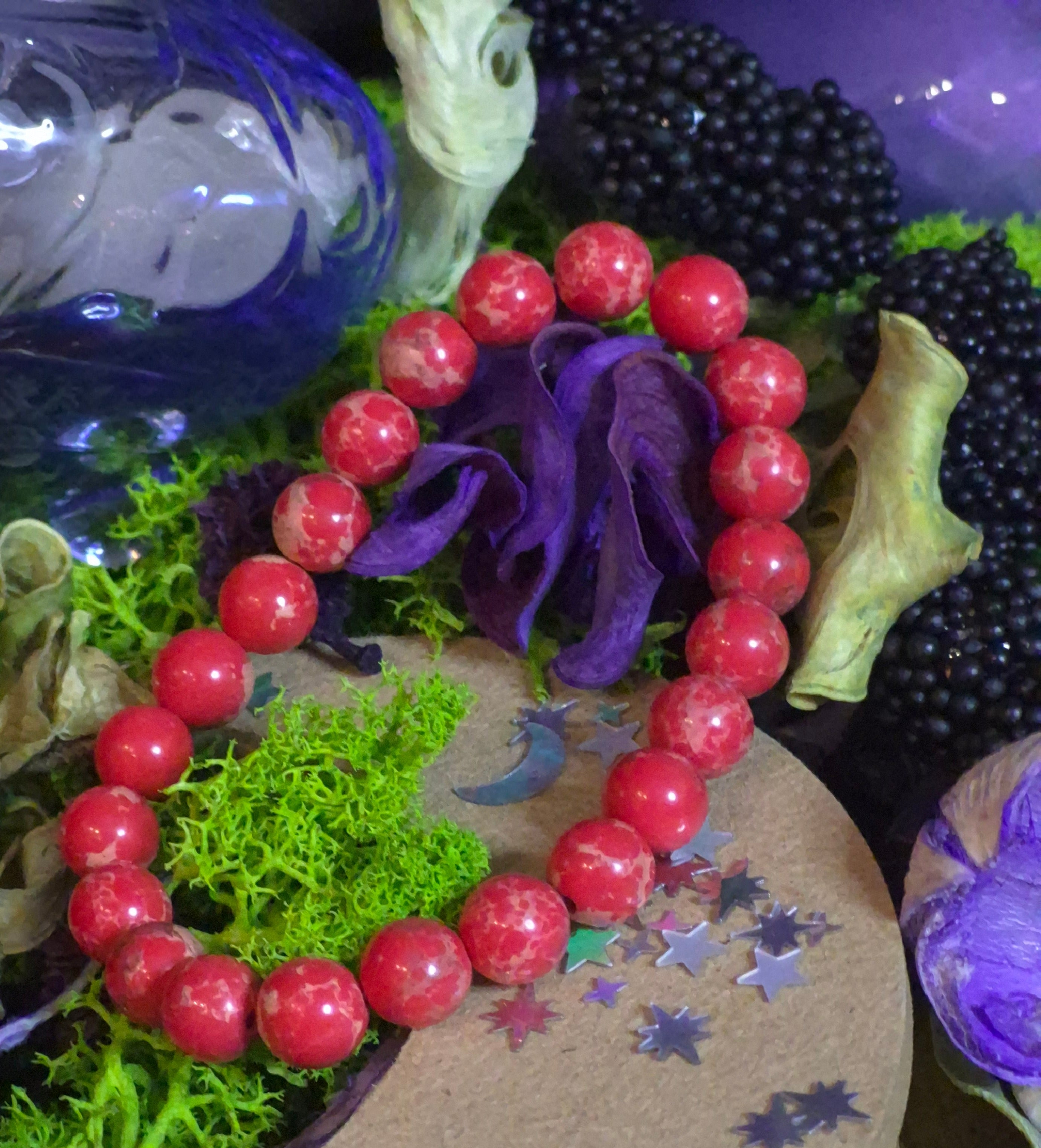 Bracelet élastique - Jaspe rouge - taille 08 mm