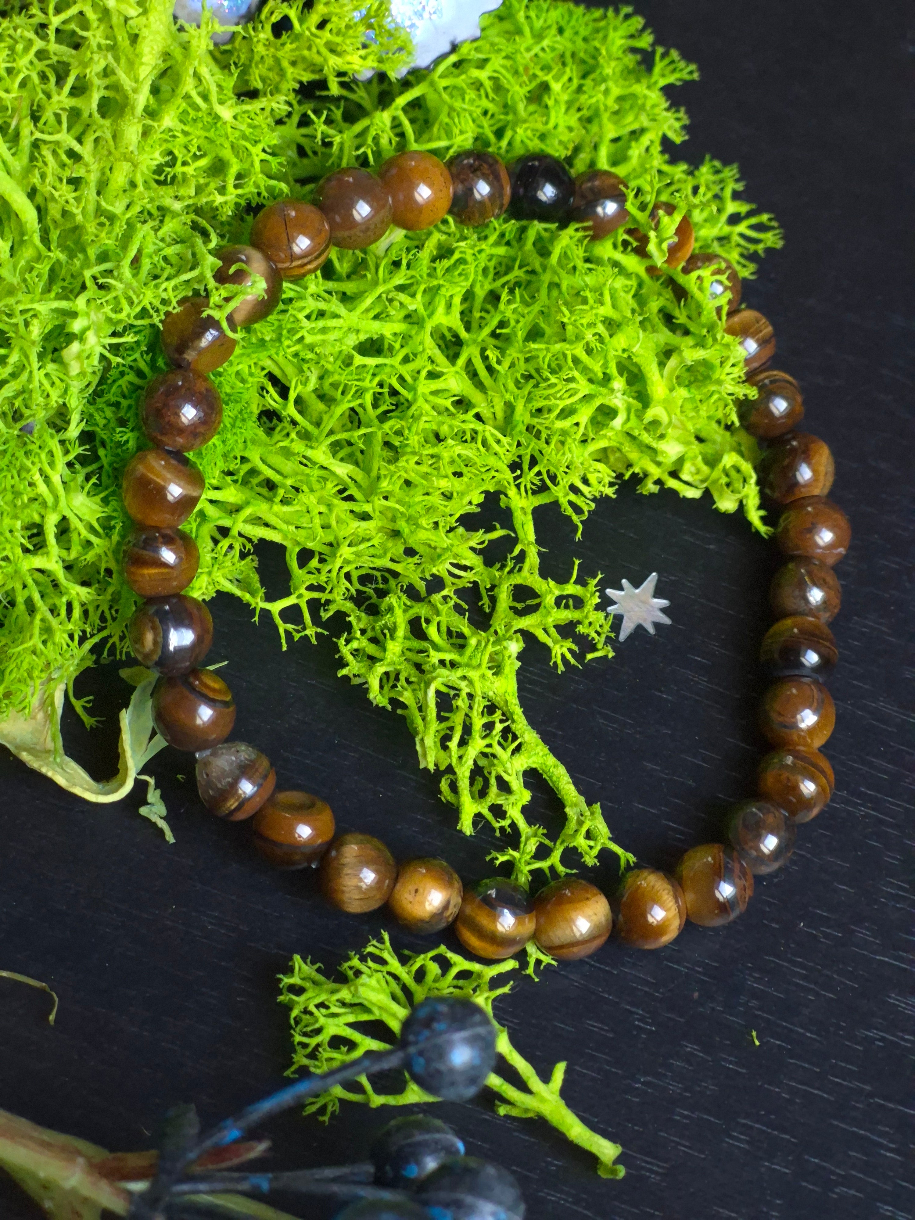 Bracelet élastique – Œil de Tigre - taille 06 mm - poignet 16 cm