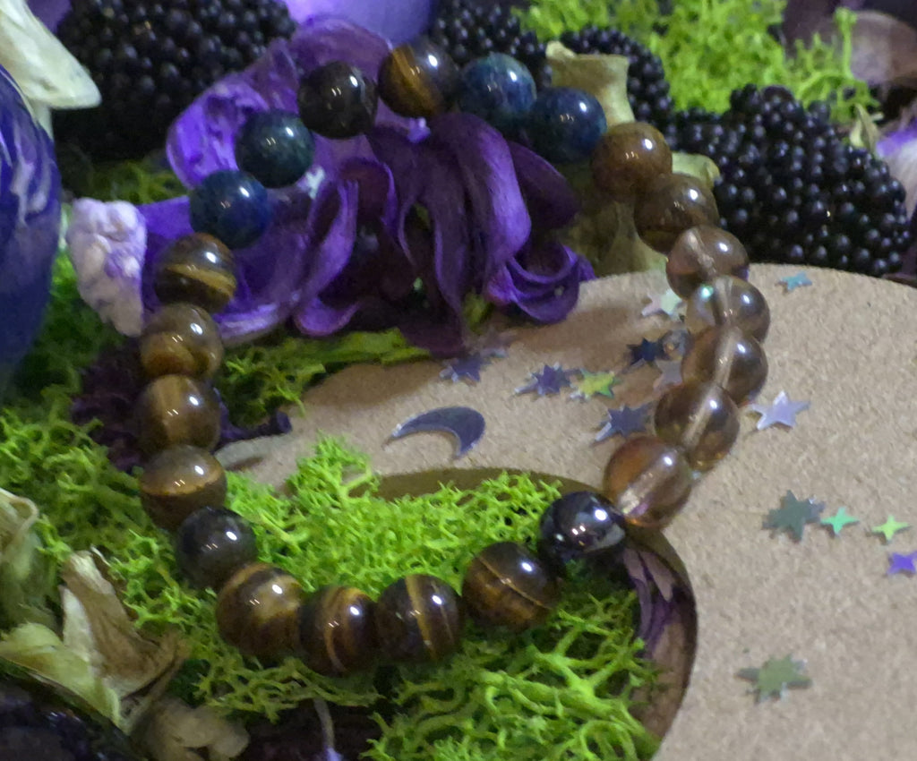 Bracelet élastique – Roche, Lapis-lazuli, Œil de Tigre & Hématite - taille 08 mm