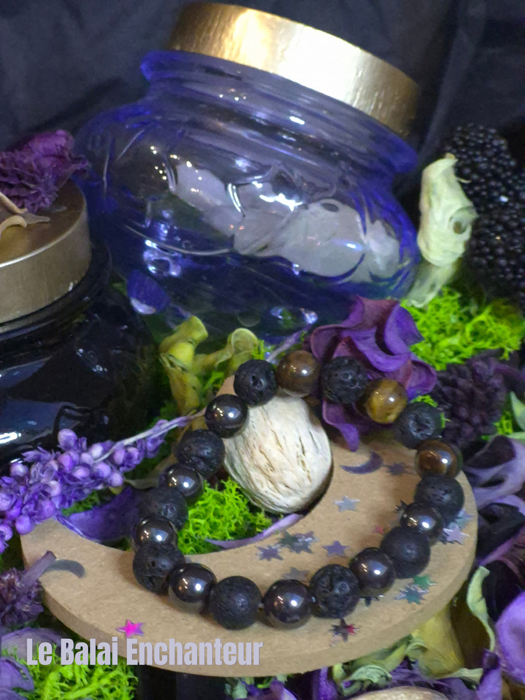 Bracelet élastique – Pierre de Lave, Hématite & Œil de Tigre- taille 10 mm