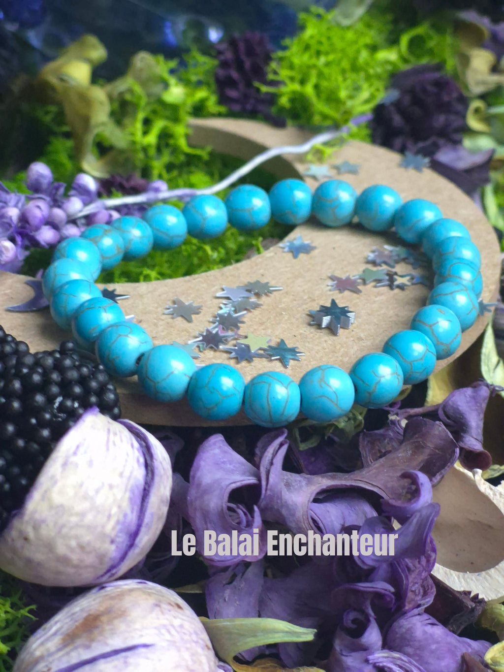 Bracelet élastique -  Turquoise de chine - taille 08 mm