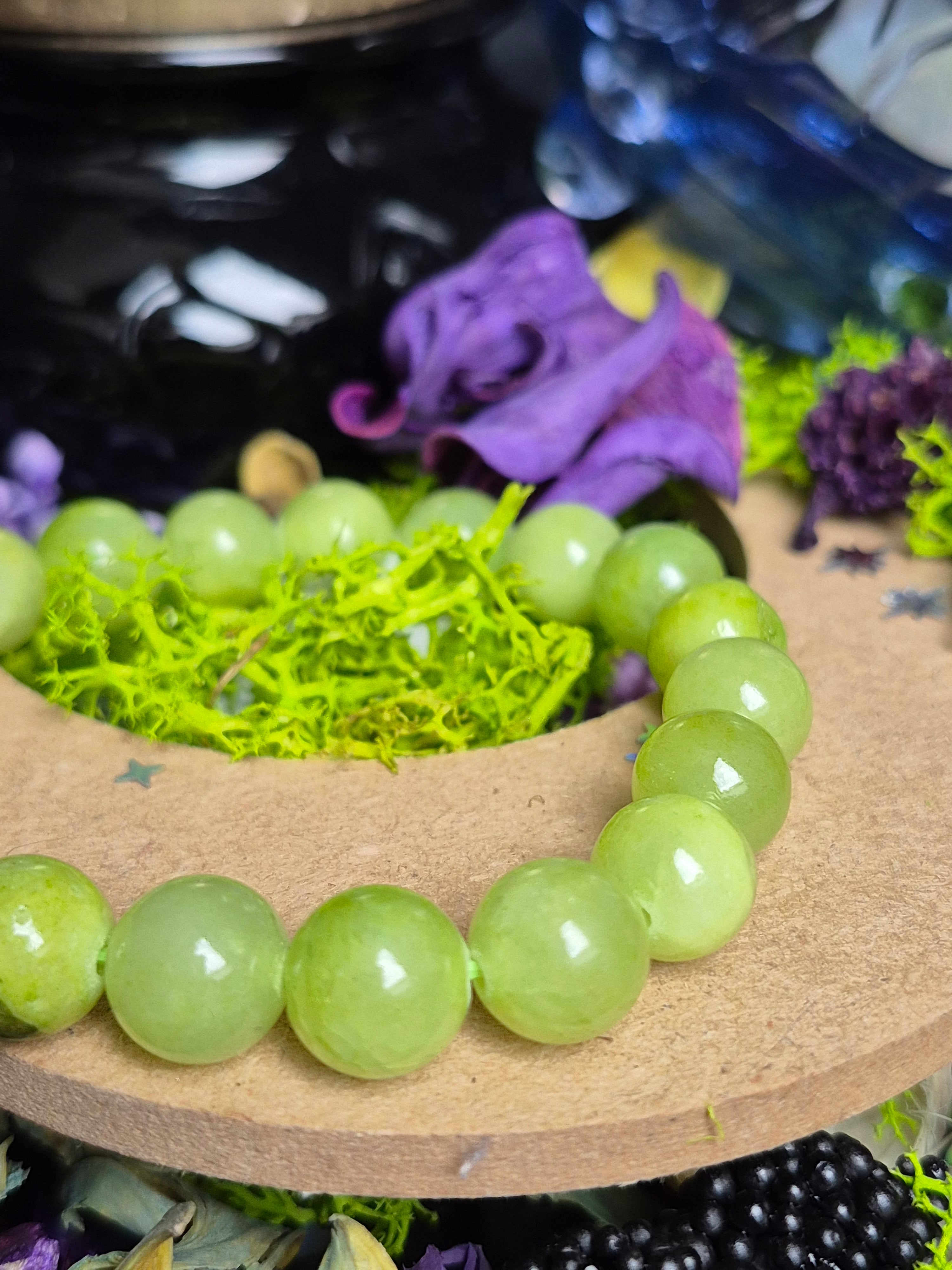Bracelet élastique – Calcite verte, édition 10 mm