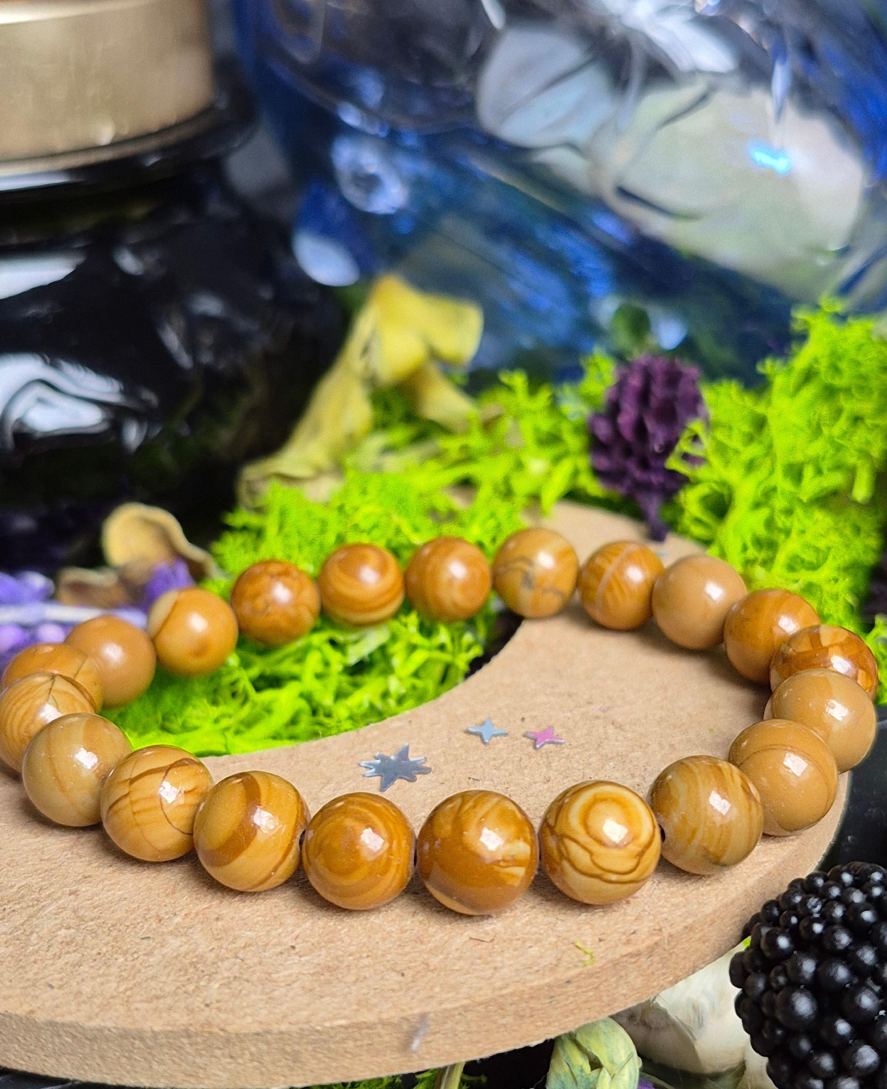 Bracelet élastique – Jaspe bois - taille 08 mm