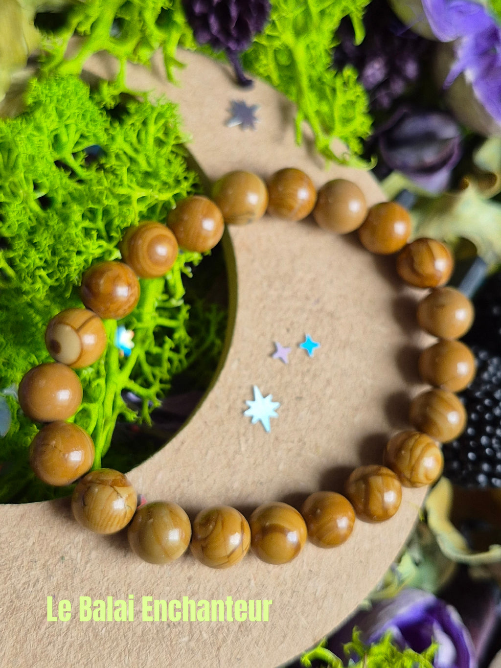 Bracelet élastique – Jaspe bois - taille 08 mm