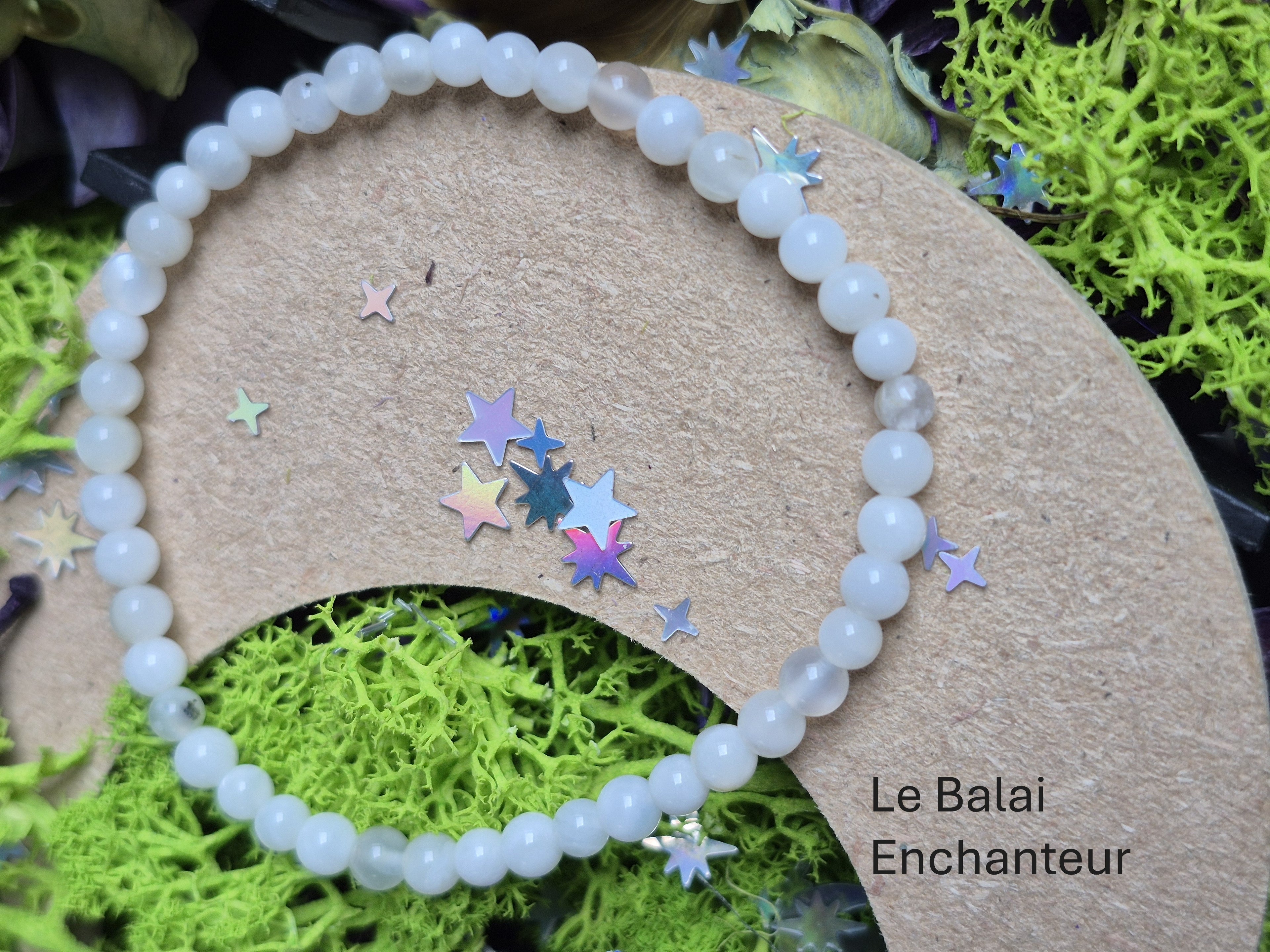 Bracelet élastique – Nacre de lait 🤍 - taille  03 mm