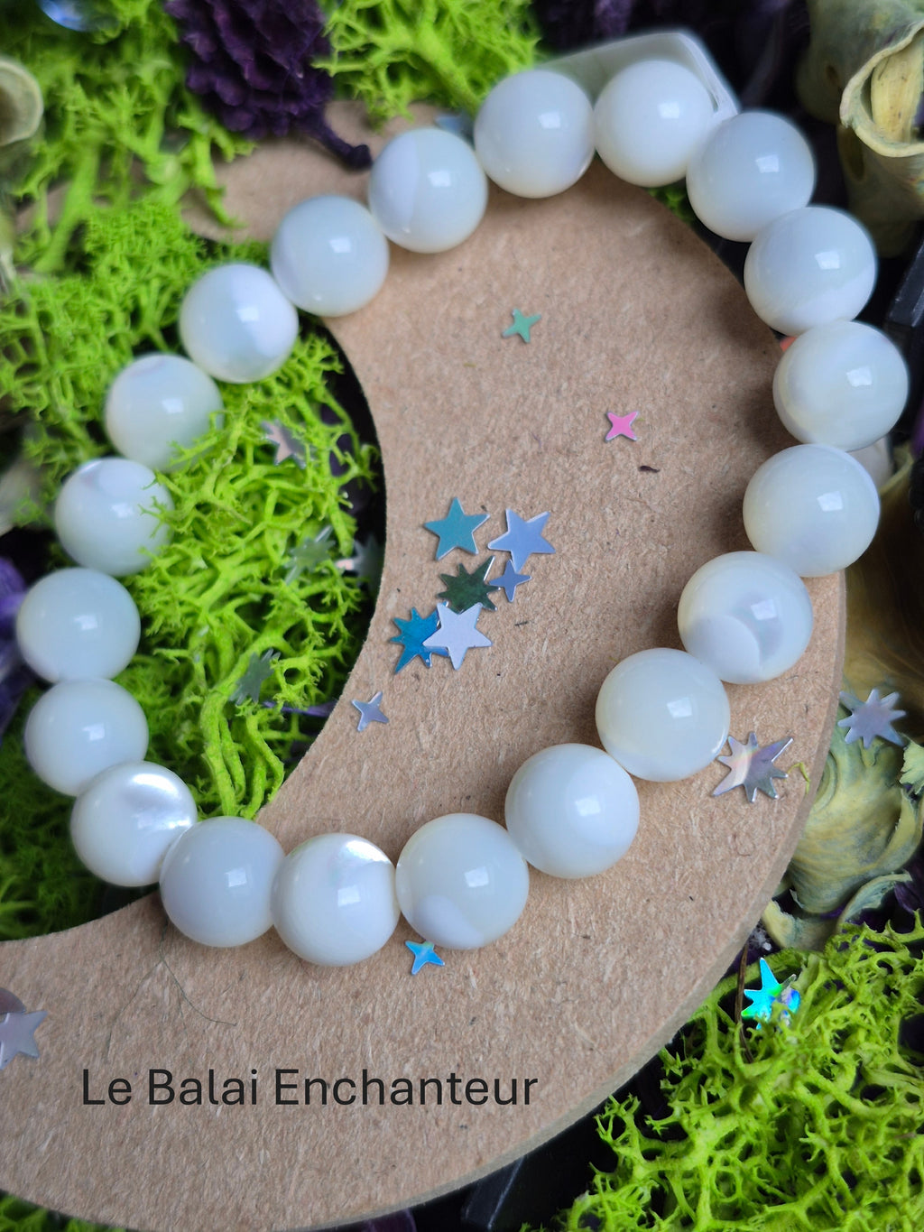 Bracelet élastique – Nacre 🤍 - taille 10 mm