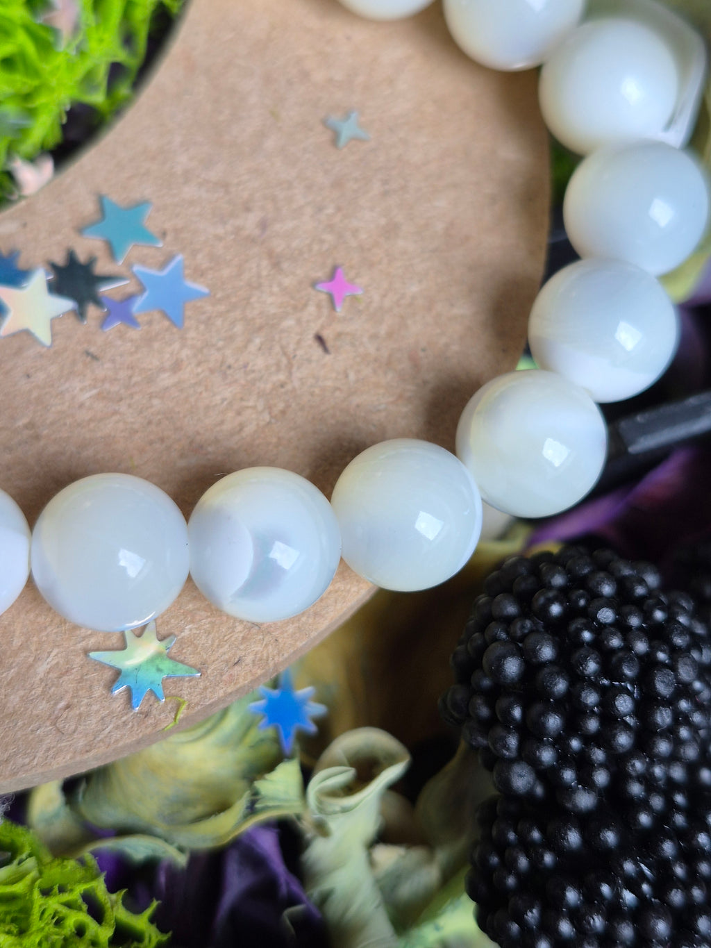 Bracelet élastique – Nacre 🤍 - taille 10 mm