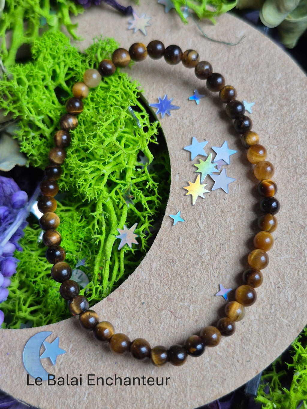 Bracelet élastique – Œil de Tigre - taille 04 mm - poignet 16 cm