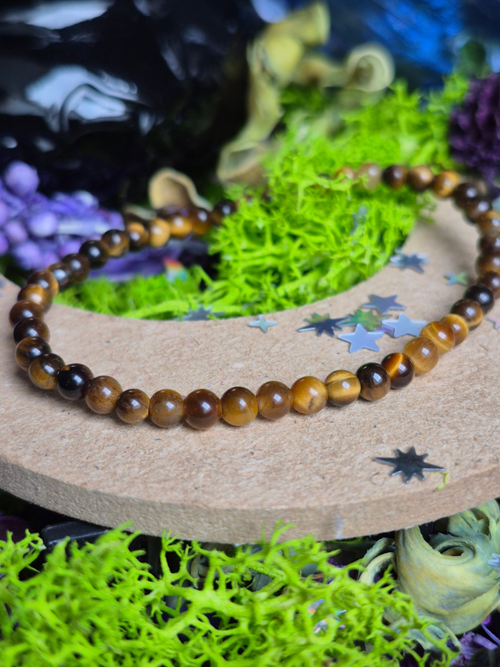 Bracelet élastique – Œil de Tigre - taille 04 mm - poignet 16 cm